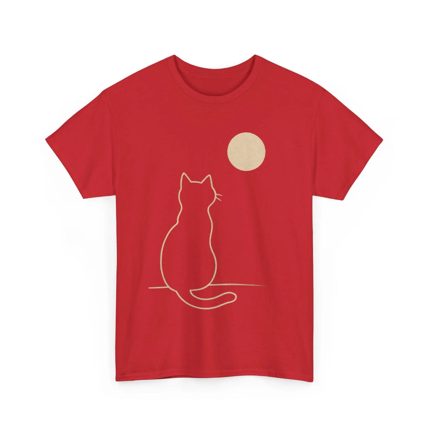 Cat Moon T-Shirt, Cute Animal Lover Gift, Unisex Graphic Tee, Casual Wear, Pet Owners Shirt, Cozy Night Outfits Printify