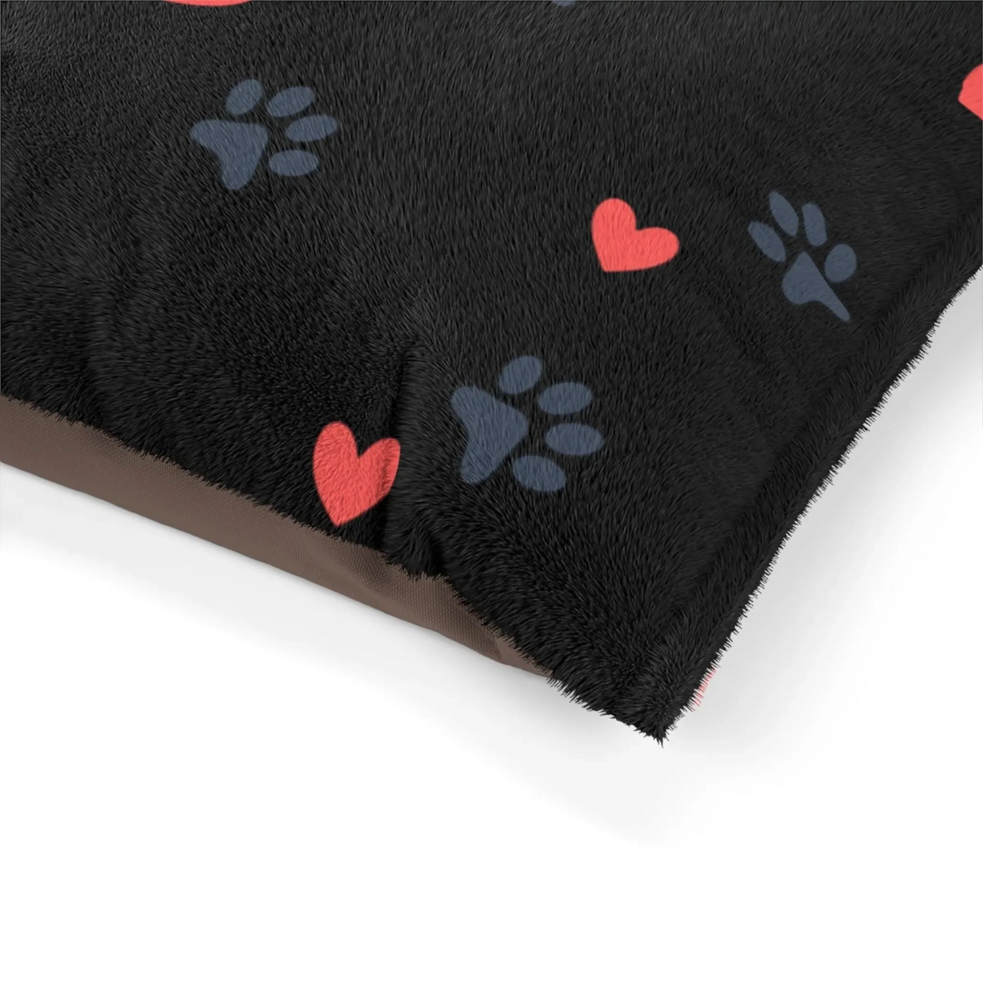 Cute Heart & Paw Print Pet Bed | Cozy Dog & Cat Bed, Pet Lover Gift, Animal Bedding, Soft Fleece Bed, Pet Accessories - FloofChonk