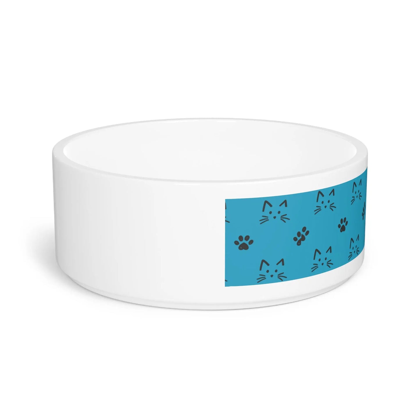 Pet Bowl - Cute Cat Paw Print Personalized Dog Dish for Pet Lovers Printify