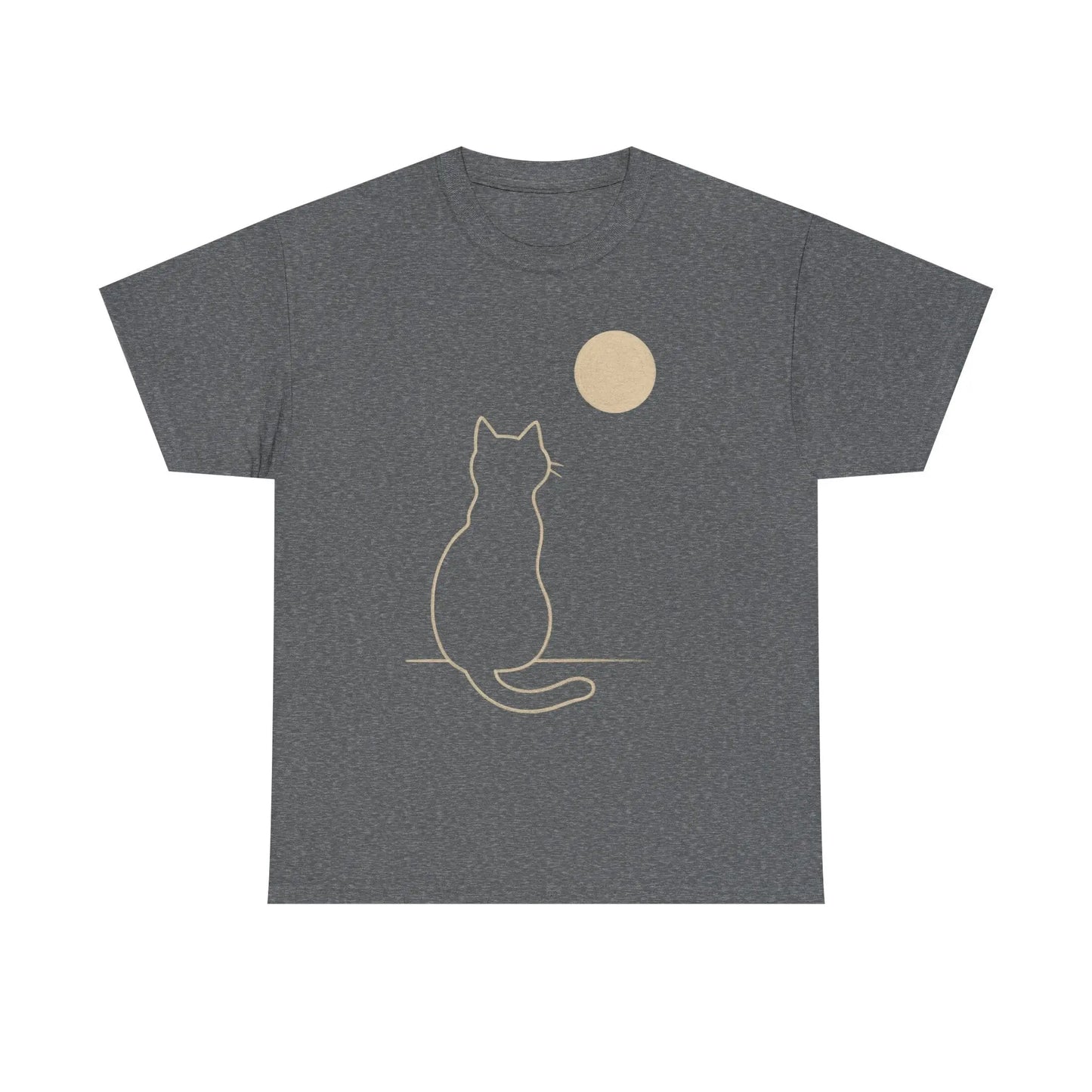 Cat Moon T-Shirt, Cute Animal Lover Gift, Unisex Graphic Tee, Casual Wear, Pet Owners Shirt, Cozy Night Outfits Printify