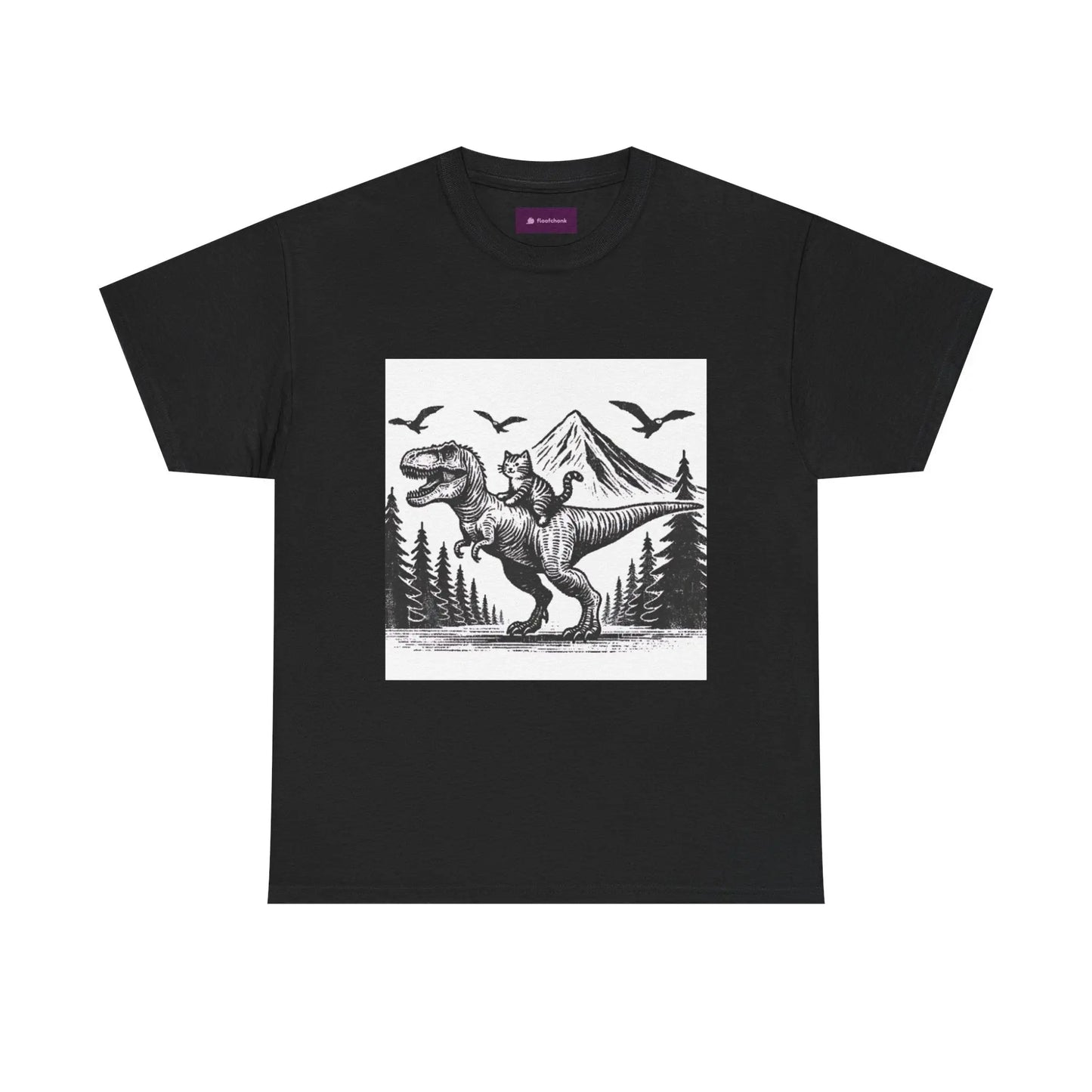 Dinosaur Cat Tee Printify