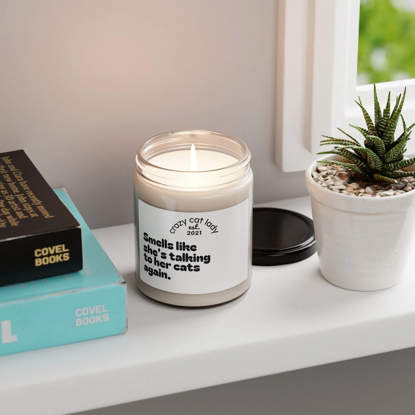 Scented Soy Candle for Cat Lovers, Perfect Gift for Crazy Cat Lady, Home Décor, Cat Lover's Gift, Relaxation Candle, Gift for Pet Owners Printify