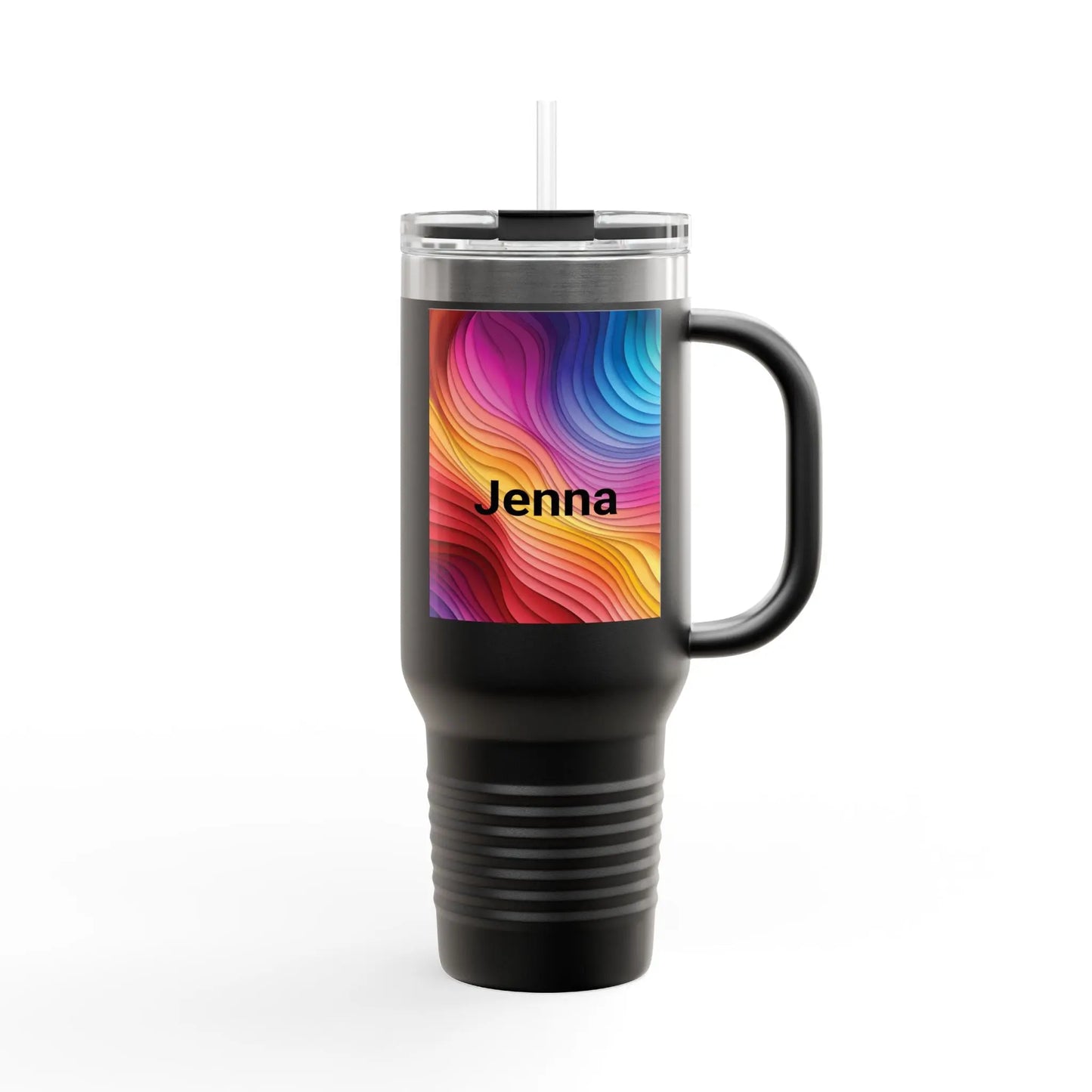 Personalized 40oz Travel Mug, Vibrant Color Wave, Gift for Coffee Lovers, Road Trips, Insulated Tumbler Printify