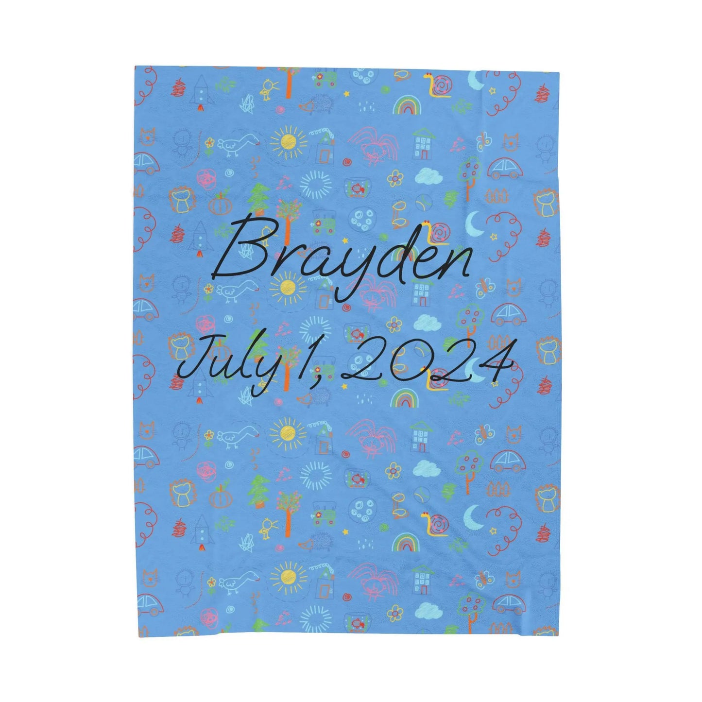 Personalized Velveteen Plush Blanket Printify