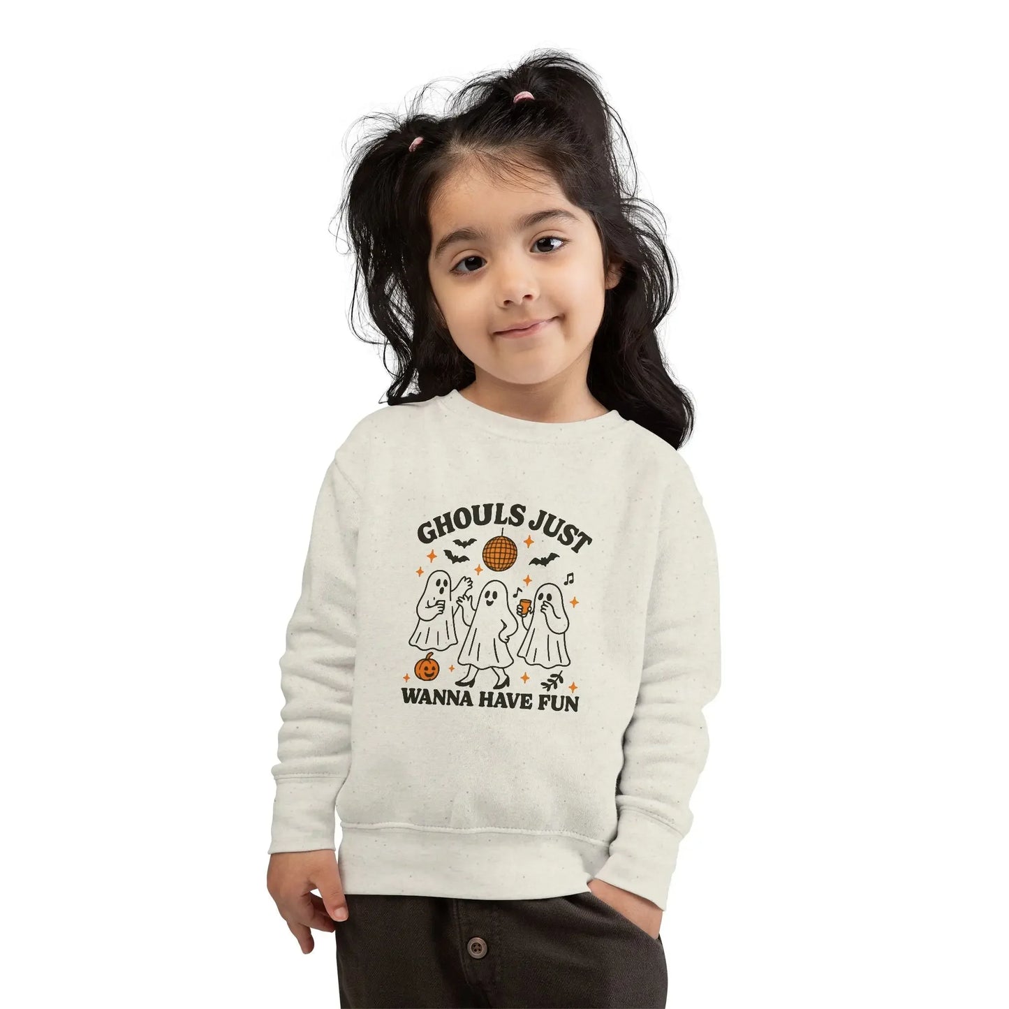 Toddler Ghostly Fun Sweatshirt - Cute Childrens Halloween Apparel - FloofChonk