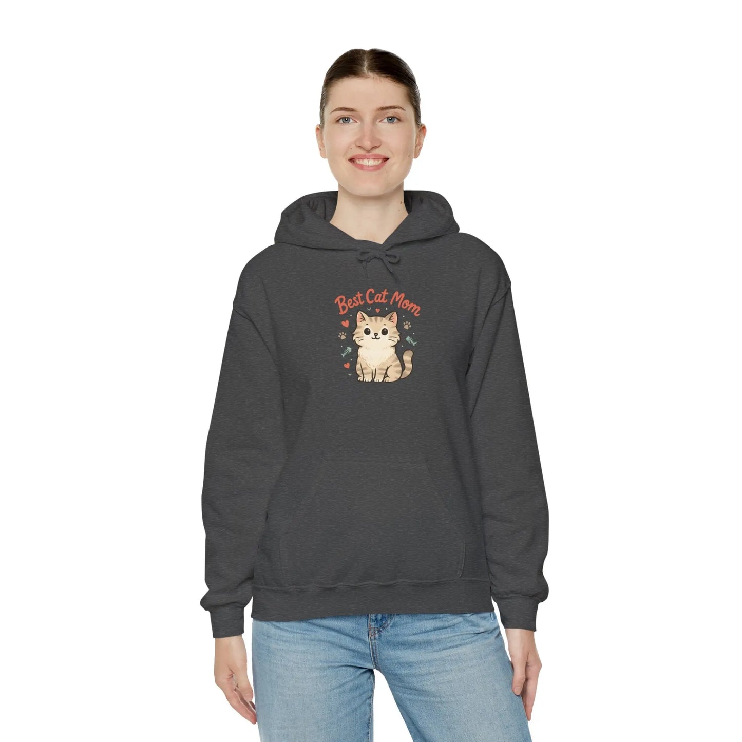 Cute Cat Mom Hoodie, Best Cat Mom Sweatshirt, Gifts for Cat Lovers, Cozy Animal Sweatshirt, Unisex Cat Apparel Printify