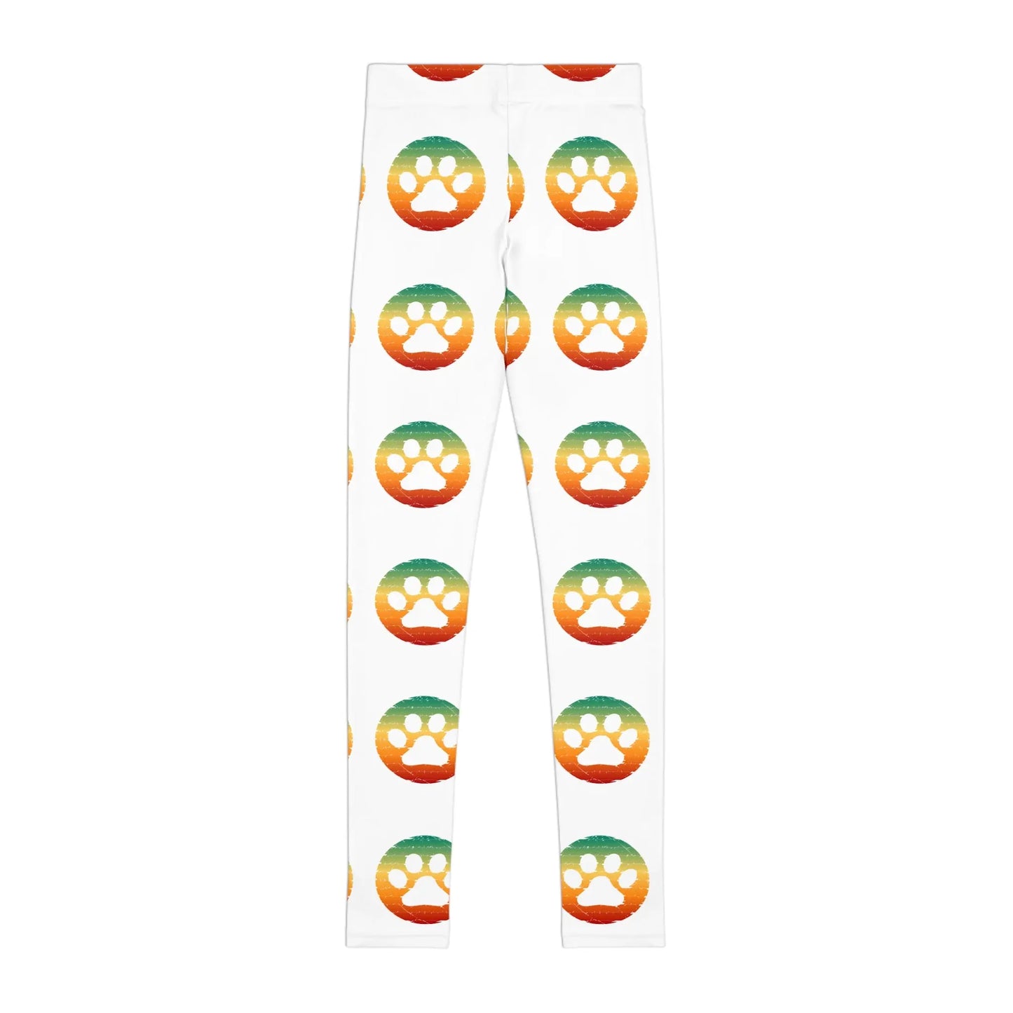 Colorful Paw Print Youth Leggings - Comfortable Activewear for Kids Printify