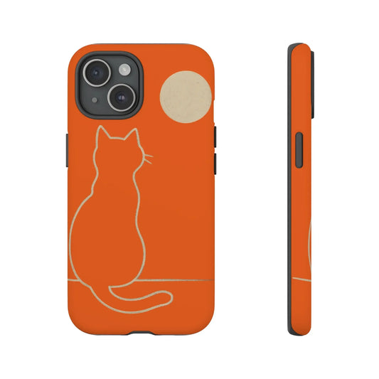 Phone Case, Cat Silhouette Cute Pet Lover Accessories, Gift for Cat Owners, iPhone Cover, Stylish Hard Shell Case, Unique Design - FloofChonk