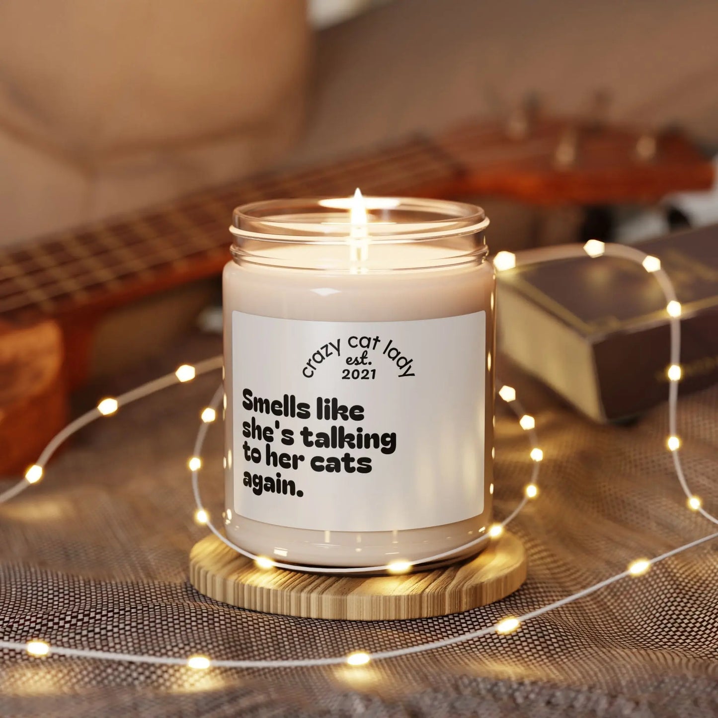 Scented Soy Candle for Cat Lovers, Perfect Gift for Crazy Cat Lady, Home Décor, Cat Lover's Gift, Relaxation Candle, Gift for Pet Owners Printify