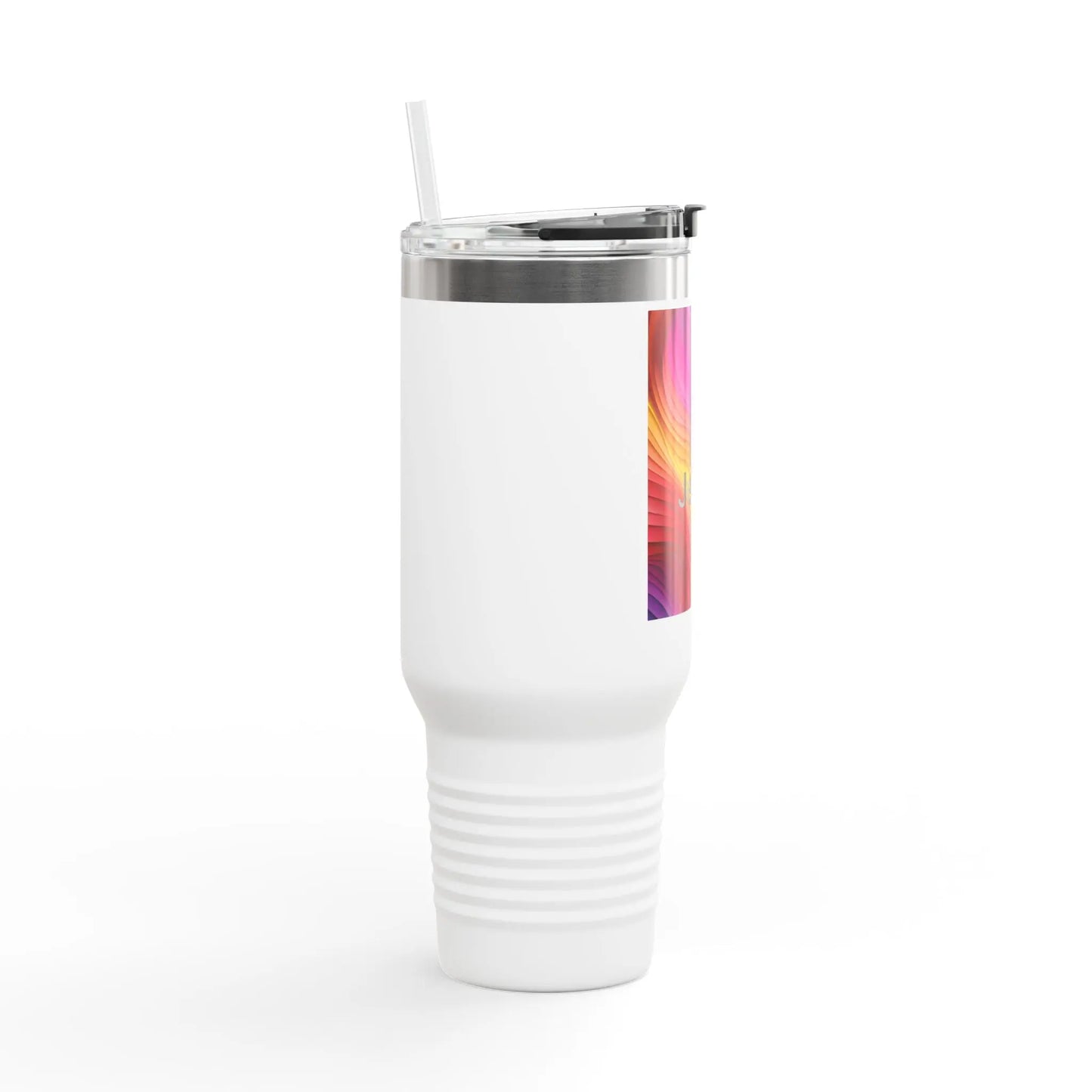 Personalized 40oz Travel Mug, Vibrant Color Wave, Gift for Coffee Lovers, Road Trips, Insulated Tumbler Printify