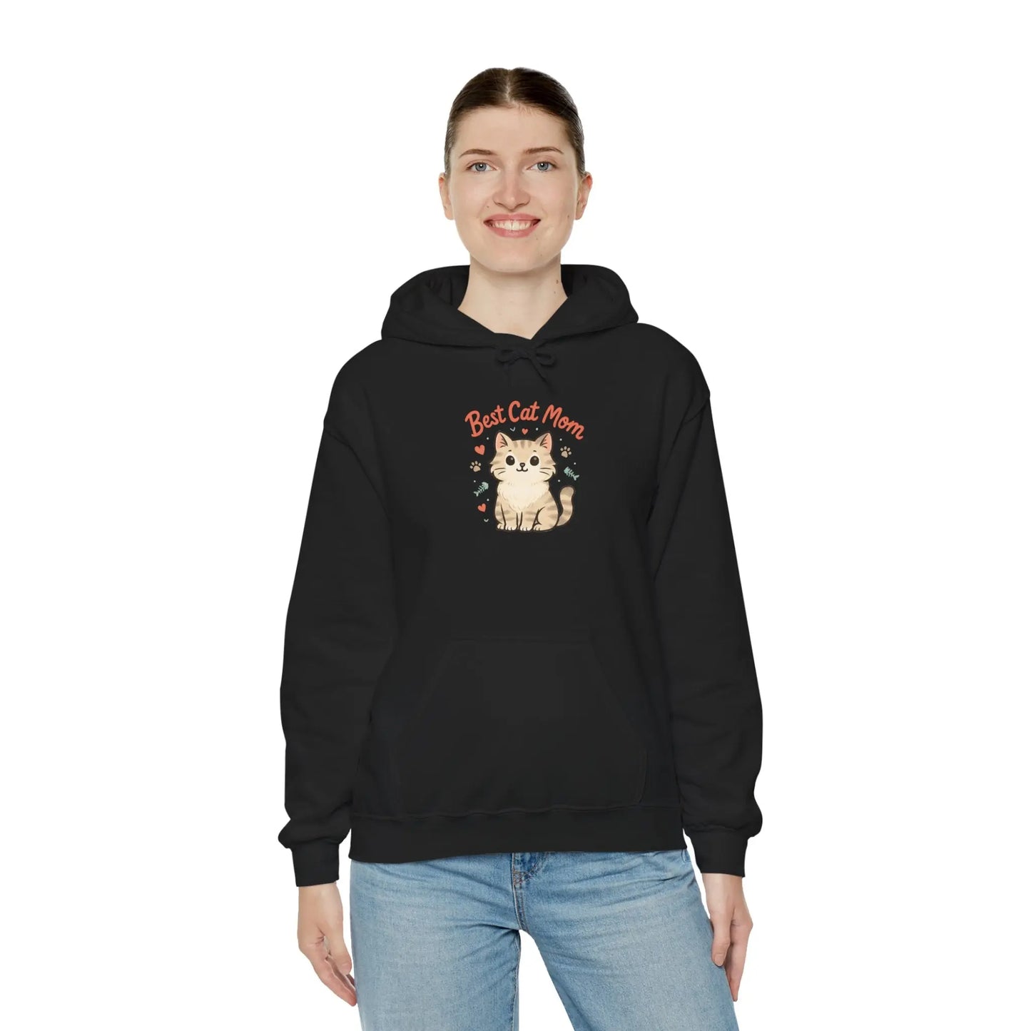 Cute Cat Mom Hoodie, Best Cat Mom Sweatshirt, Gifts for Cat Lovers, Cozy Animal Sweatshirt, Unisex Cat Apparel Printify