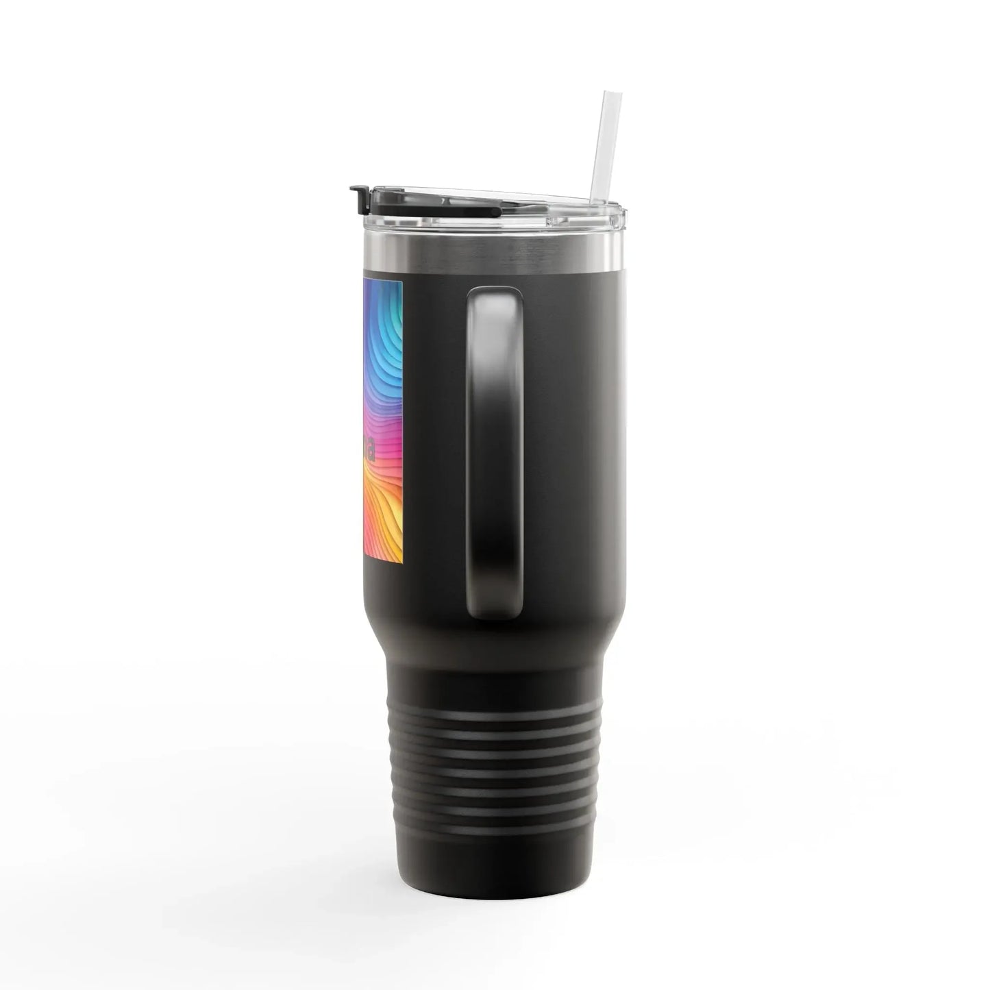 Personalized 40oz Travel Mug, Vibrant Color Wave, Gift for Coffee Lovers, Road Trips, Insulated Tumbler - FloofChonk