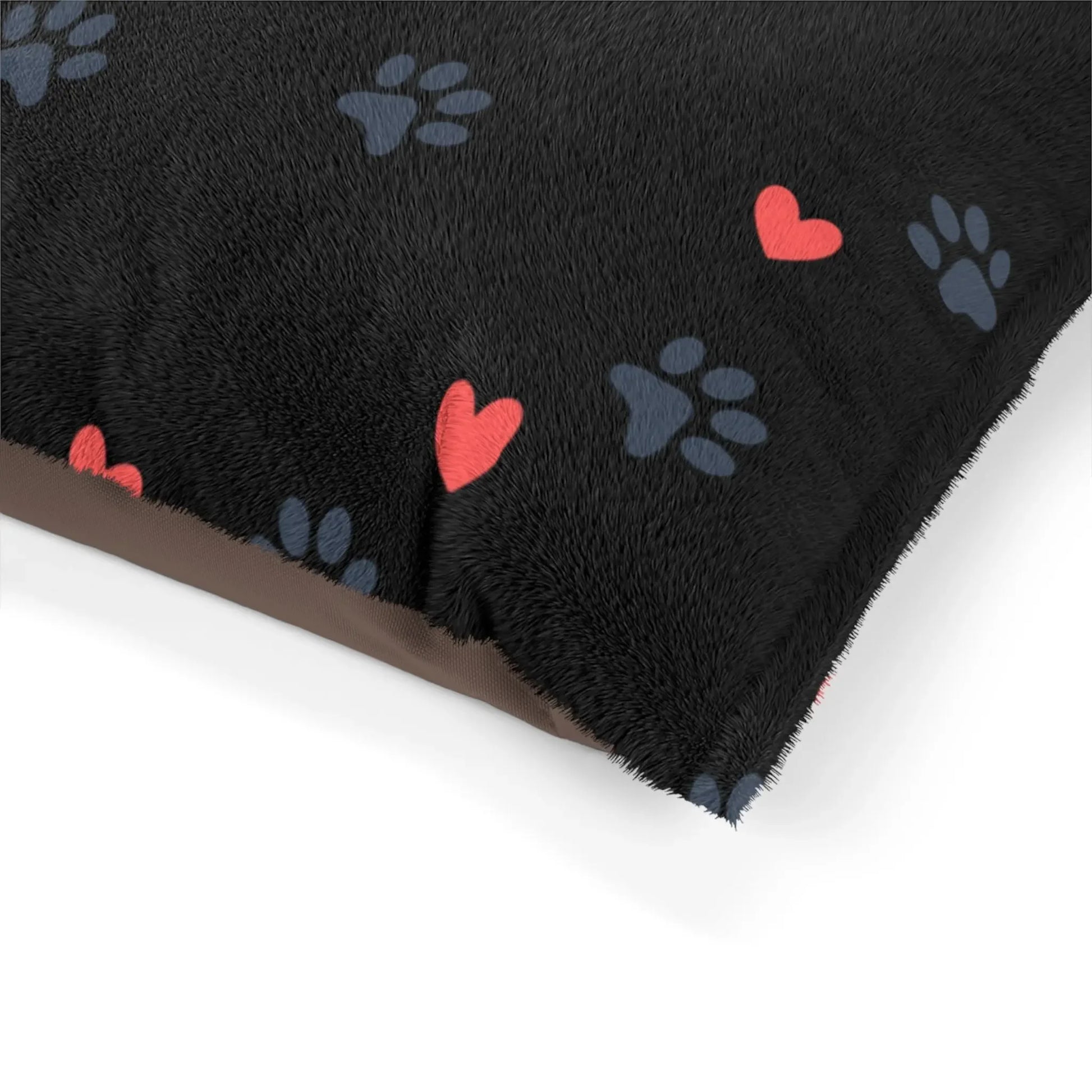 Cute Heart & Paw Print Pet Bed | Cozy Dog & Cat Bed, Pet Lover Gift, Animal Bedding, Soft Fleece Bed, Pet Accessories - FloofChonk