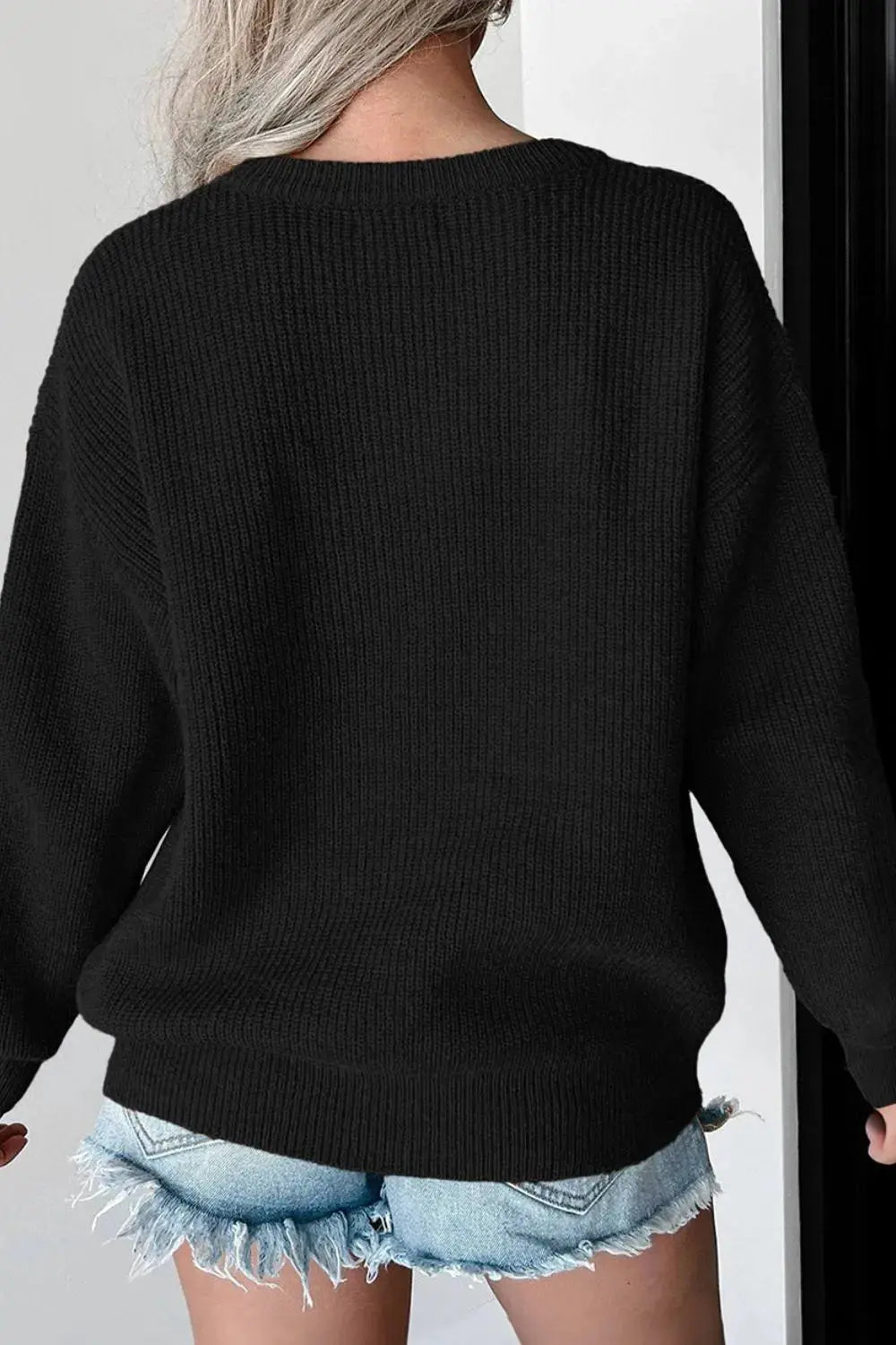 HELLO PUMPKIN Round Neck Long Sleeve Sweater - FloofChonk