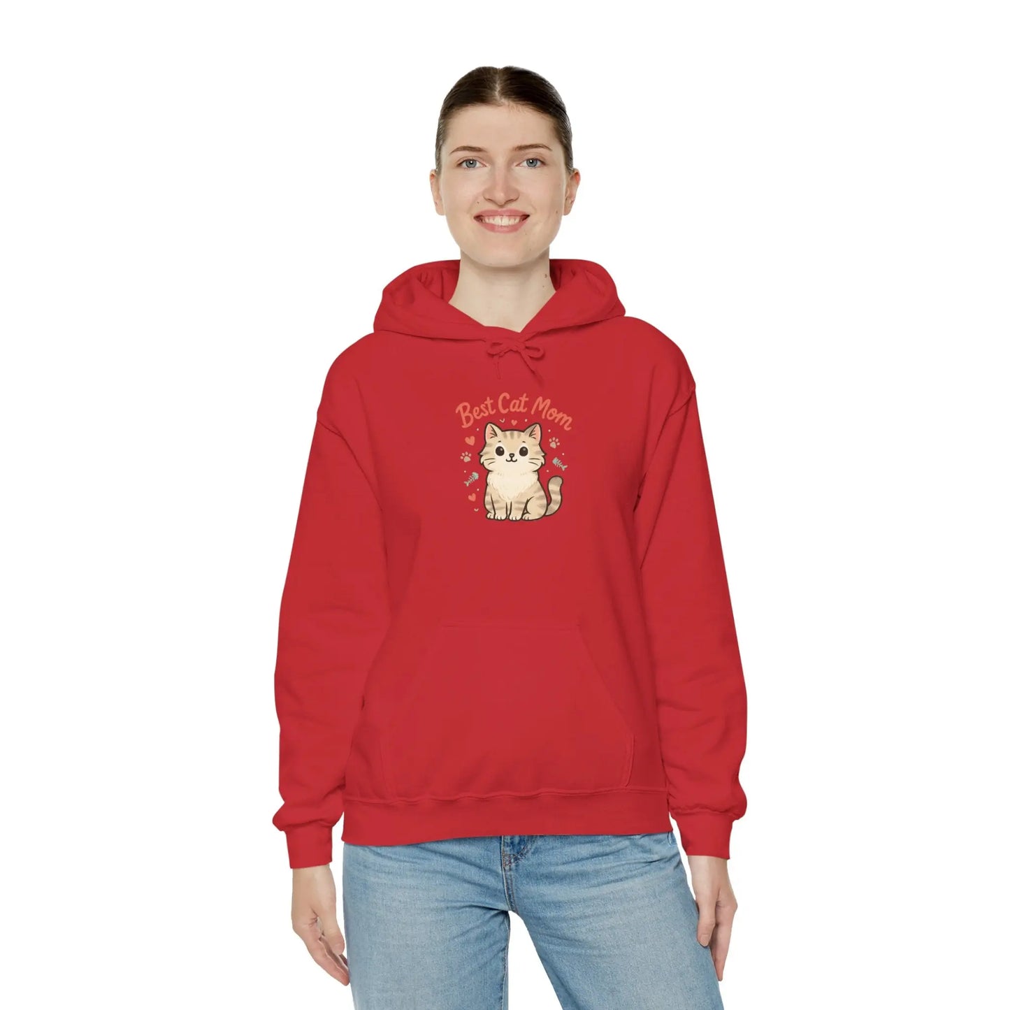 Cute Cat Mom Hoodie, Best Cat Mom Sweatshirt, Gifts for Cat Lovers, Cozy Animal Sweatshirt, Unisex Cat Apparel Printify