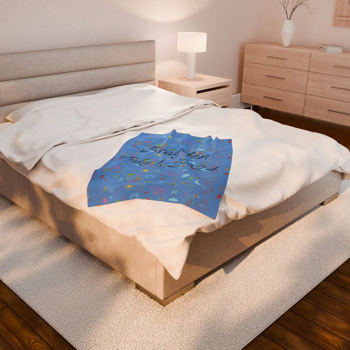 Personalized Velveteen Plush Blanket Printify