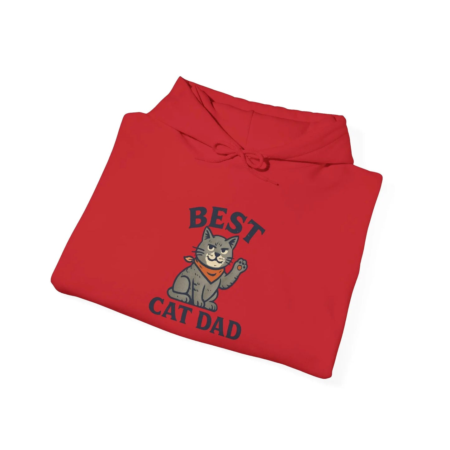 Best Cat Dad Hooded Sweatshirt, Cat Lover Gift, Funny Sweatshirt, Pet Dad Apparel, Cozy Cat Dad Hoodie Printify