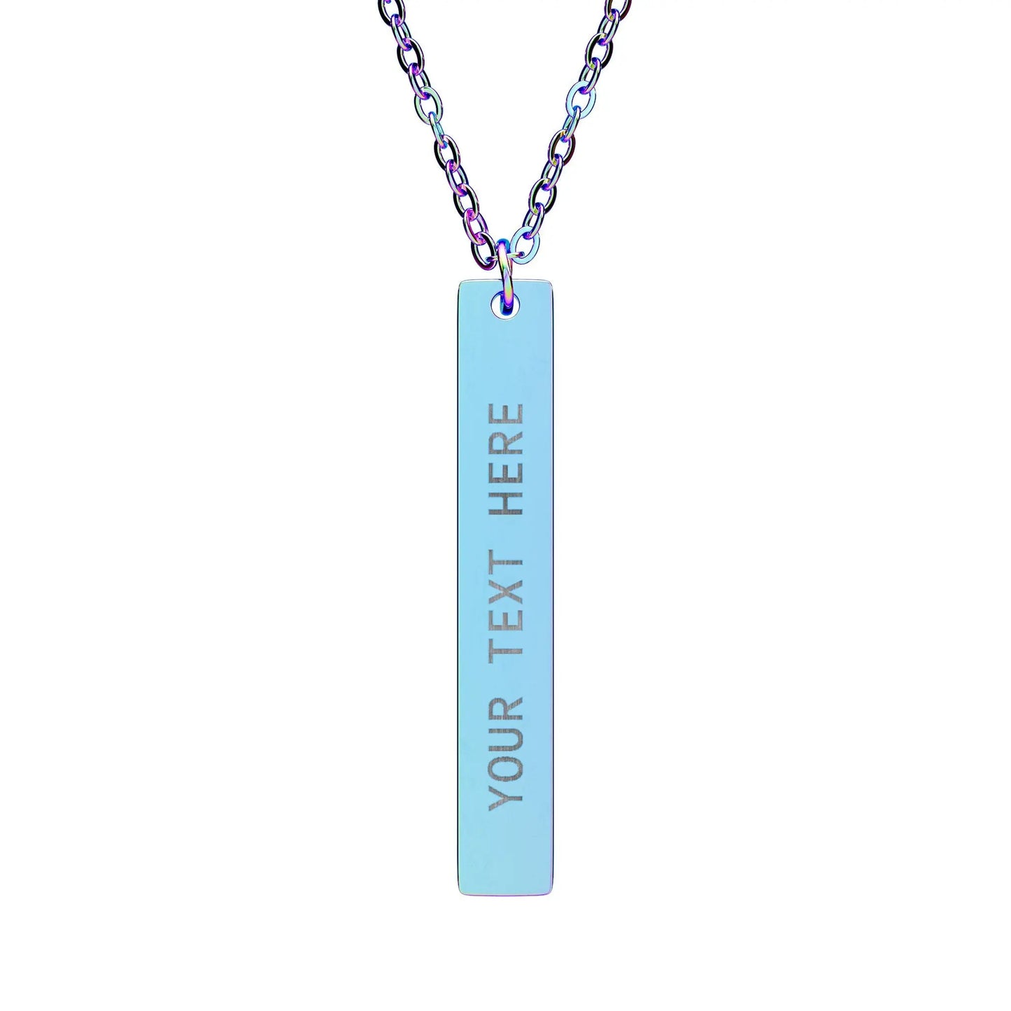 Engravable Vertical Bar Necklace — Personalized Name/Message Pendant Printify