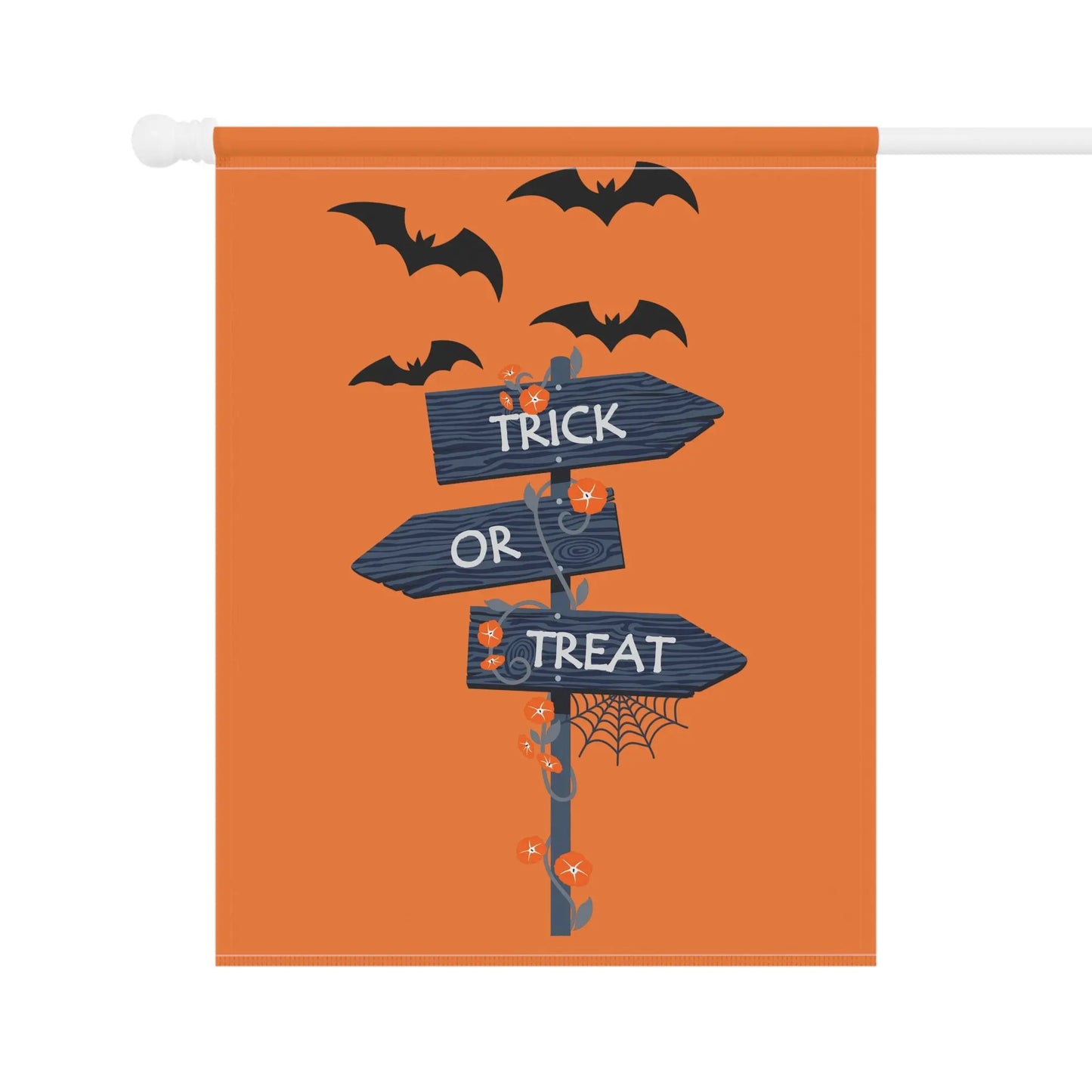 Halloween Garden Banner, Trick or Treat Flag, Seasonal Yard Decor, Fall Home Decoration, Spooky Outdoor Sign Printify