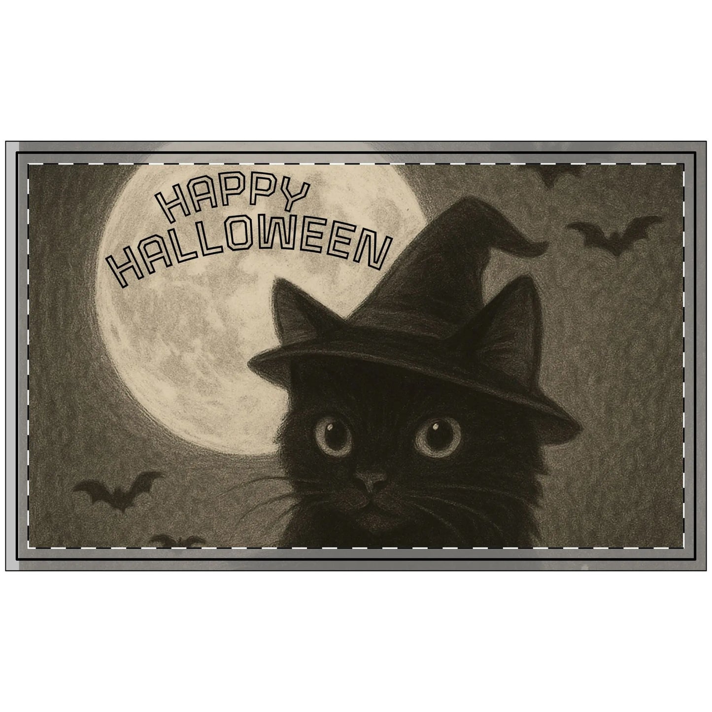Halloween Cat Doormat, Fall Decor, Spooky Welcome Mat, Black Cat Gift, October Home Decor, Halloween Gift, Trick or Treat Decor, Halloween