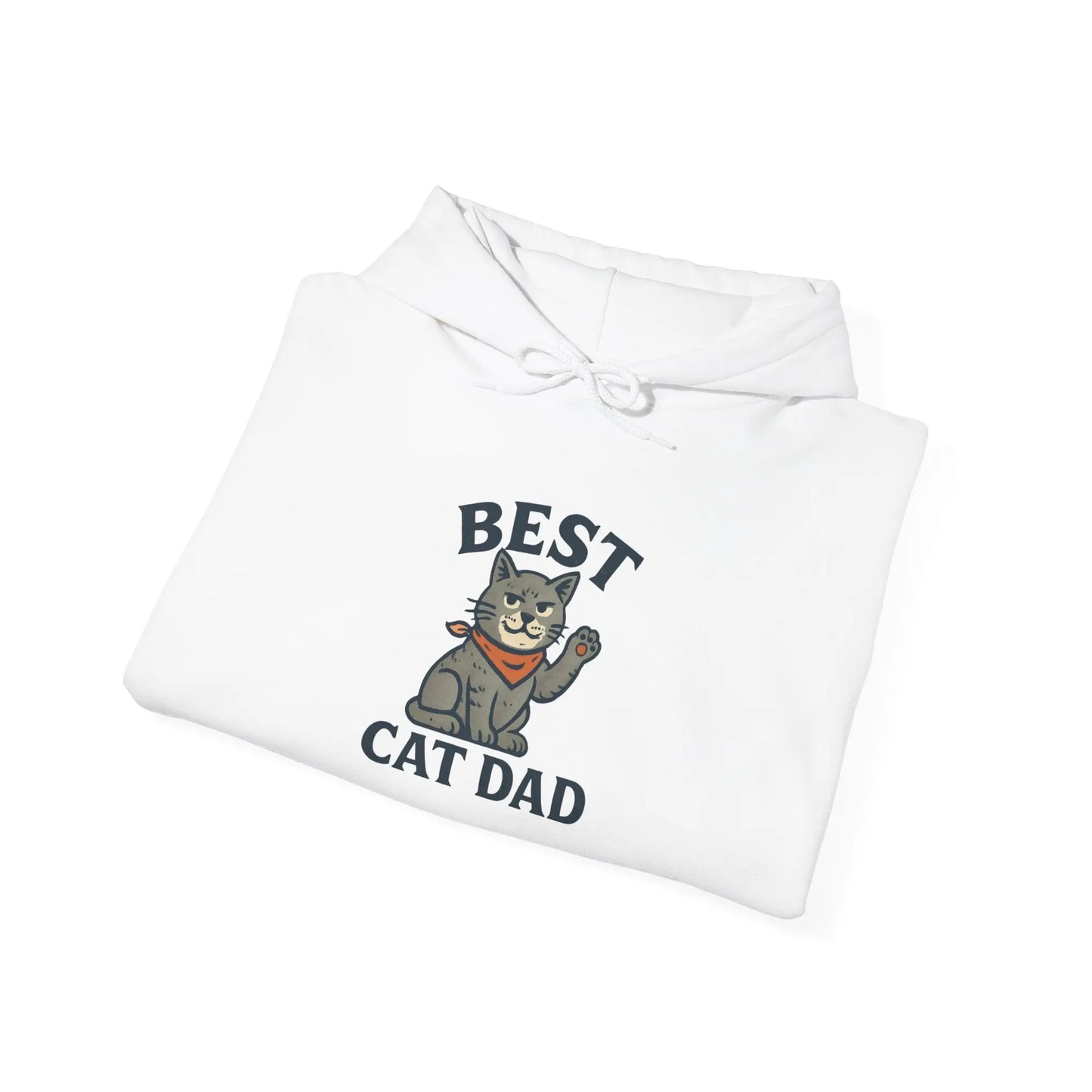 Best Cat Dad Hooded Sweatshirt, Cat Lover Gift, Funny Sweatshirt, Pet Dad Apparel, Cozy Cat Dad Hoodie Printify