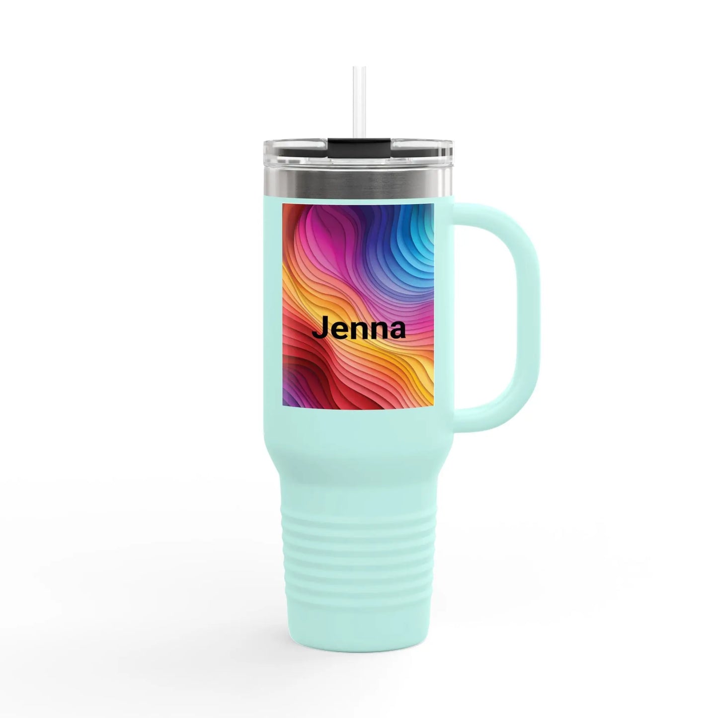 Personalized 40oz Travel Mug, Vibrant Color Wave, Gift for Coffee Lovers, Road Trips, Insulated Tumbler Printify