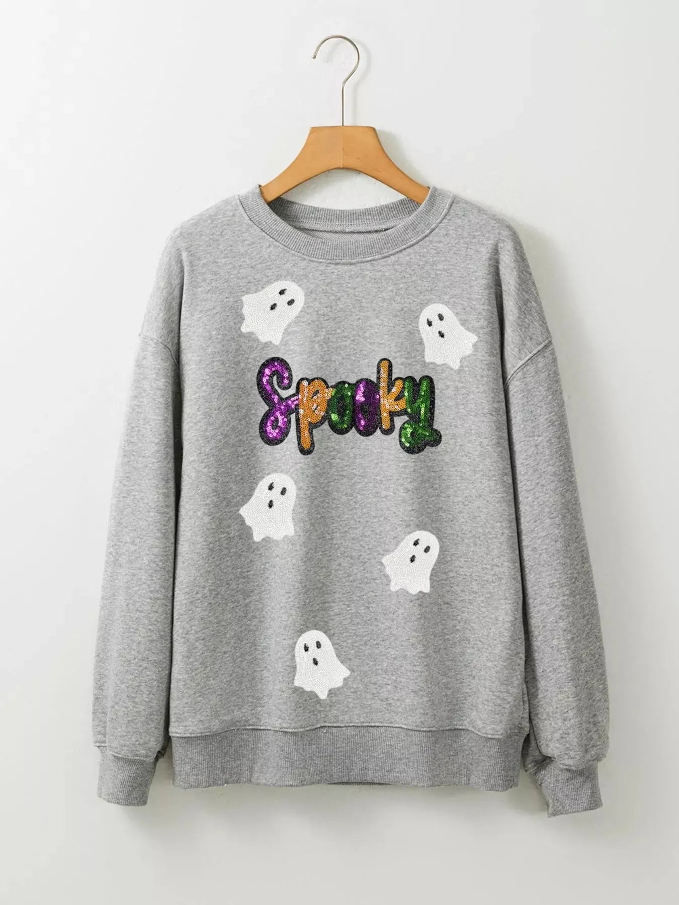 Halloween Spooky Ghost Sequin Sweatshirt - FloofChonk