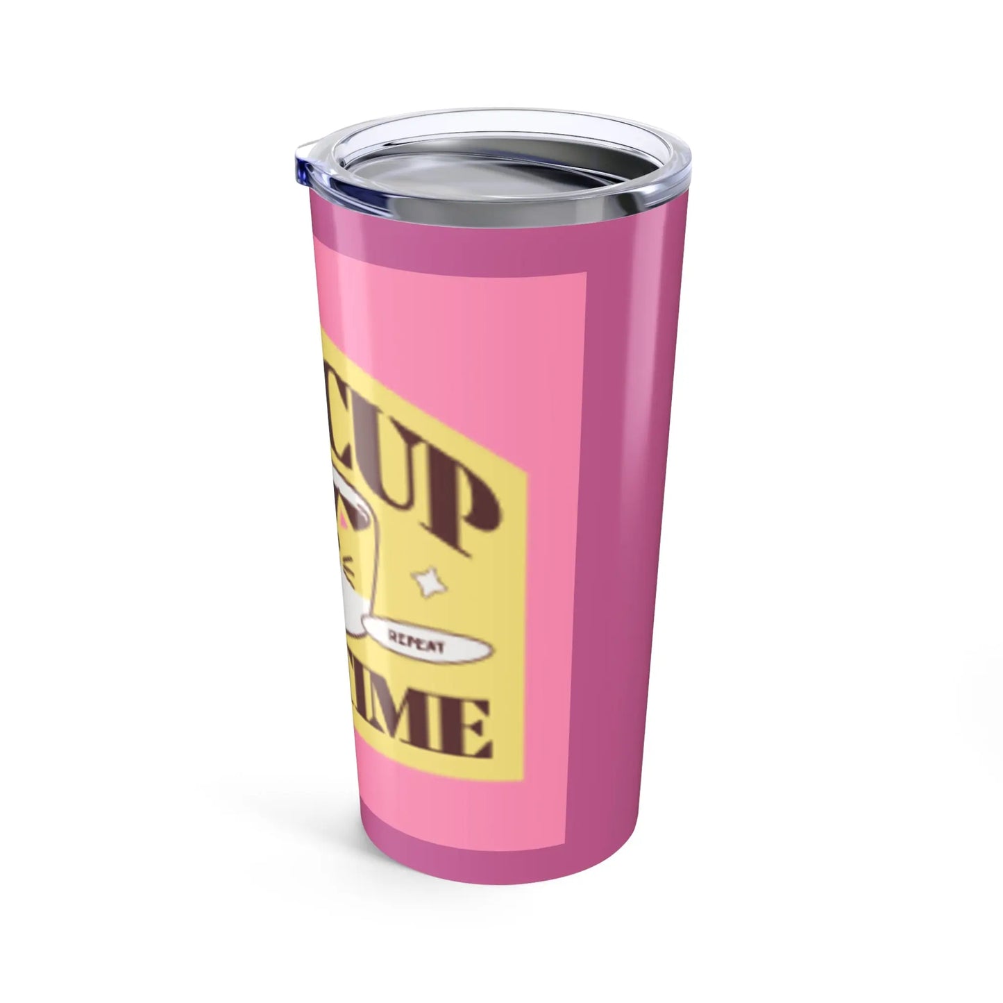 Cute Cat Design Tumbler - Insulated Travel Mug for Cat Lovers, Gift for Pet Owners, Pink Drinkware, Fun Birthday Present Printify