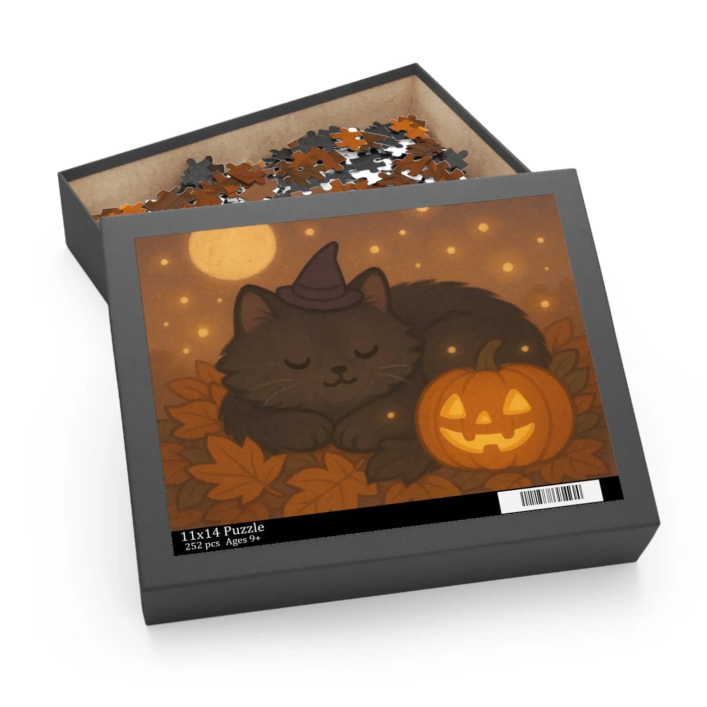 Jigsaw Puzzle - Cozy Cat Halloween 500-Piece Jigsaw, Fall Decor, Halloween Gift - FloofChonk