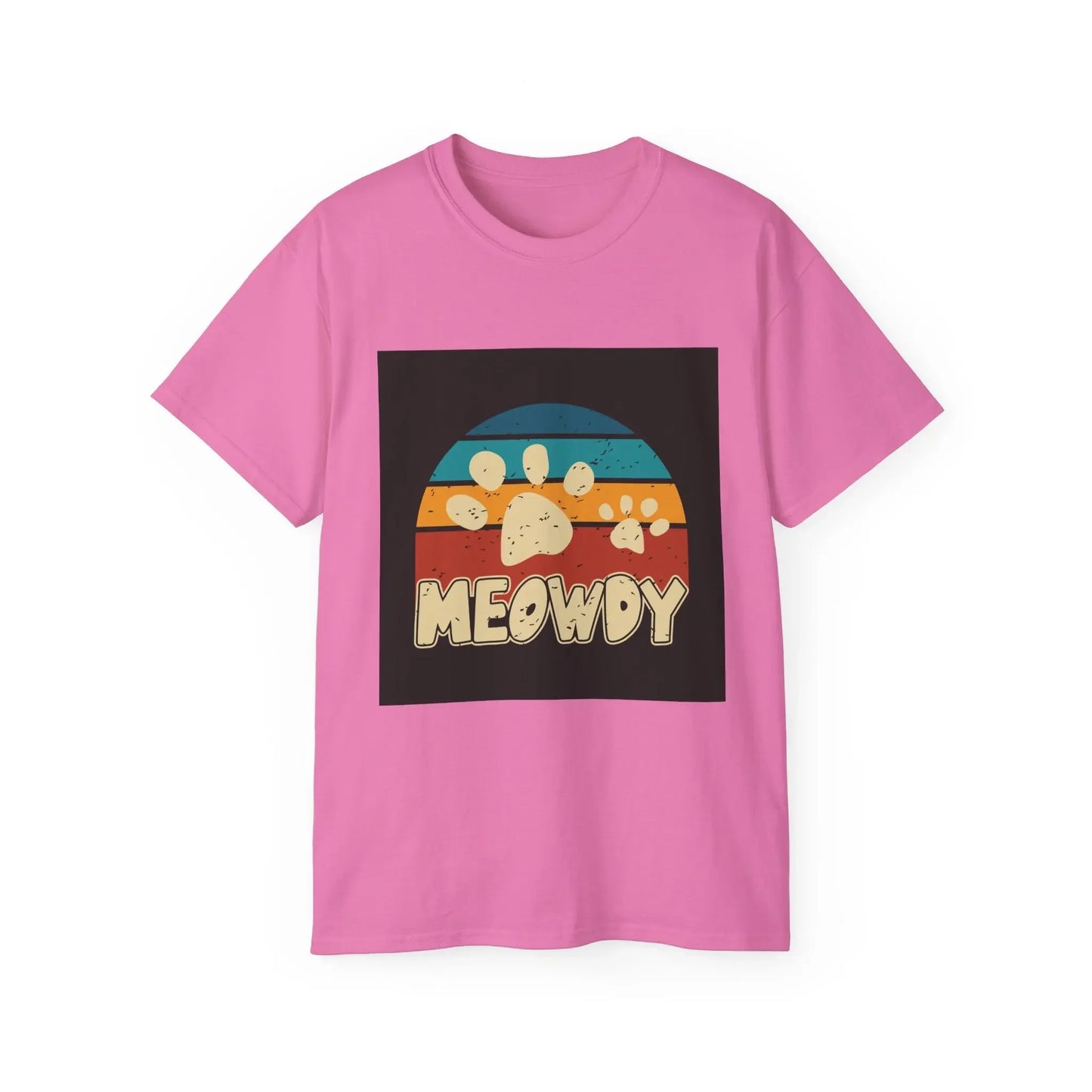 Cat Lover Tee, Retro Meowdy Paw Print Shirt by FloofChonk - FloofChonk
