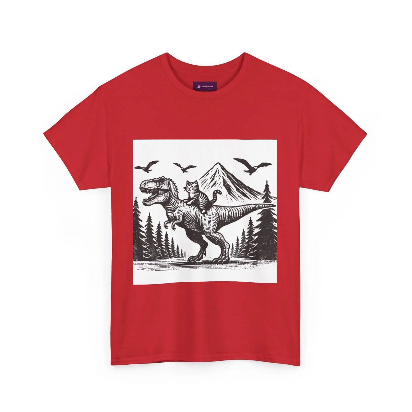 Dinosaur Cat Tee Printify