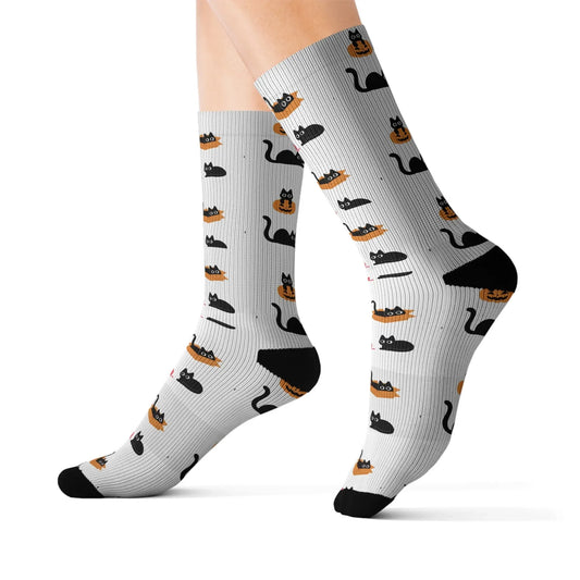Cat Lovers Sublimation Socks - FloofChonk