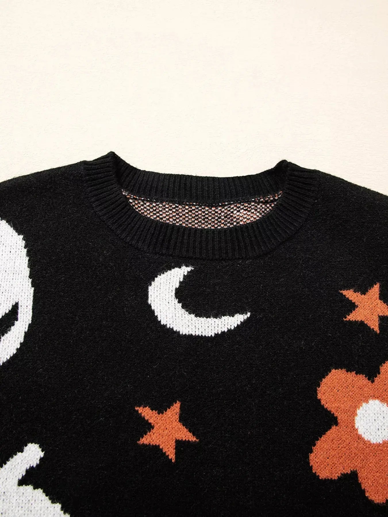 Halloween Gothic Pattern Long Sleeve Sweater - FloofChonk