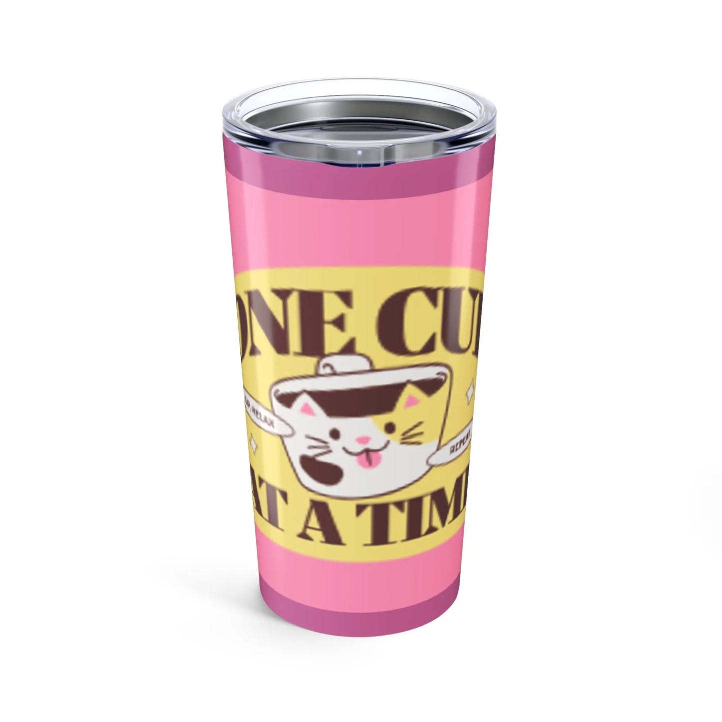 Cute Cat Design Tumbler - Insulated Travel Mug for Cat Lovers, Gift for Pet Owners, Pink Drinkware, Fun Birthday Present Printify