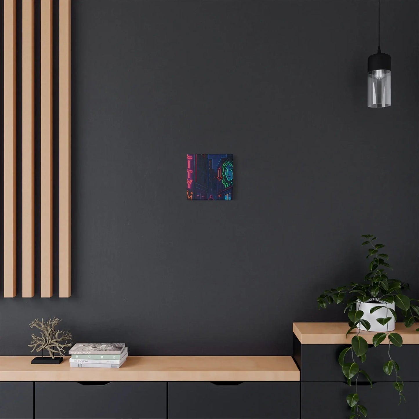 Canvas Art, Urban Neon City Vibes, Stretched Canvas Painting, Modern Home Decor, Gift for Art Lovers, Wall Decor - FloofChonk
