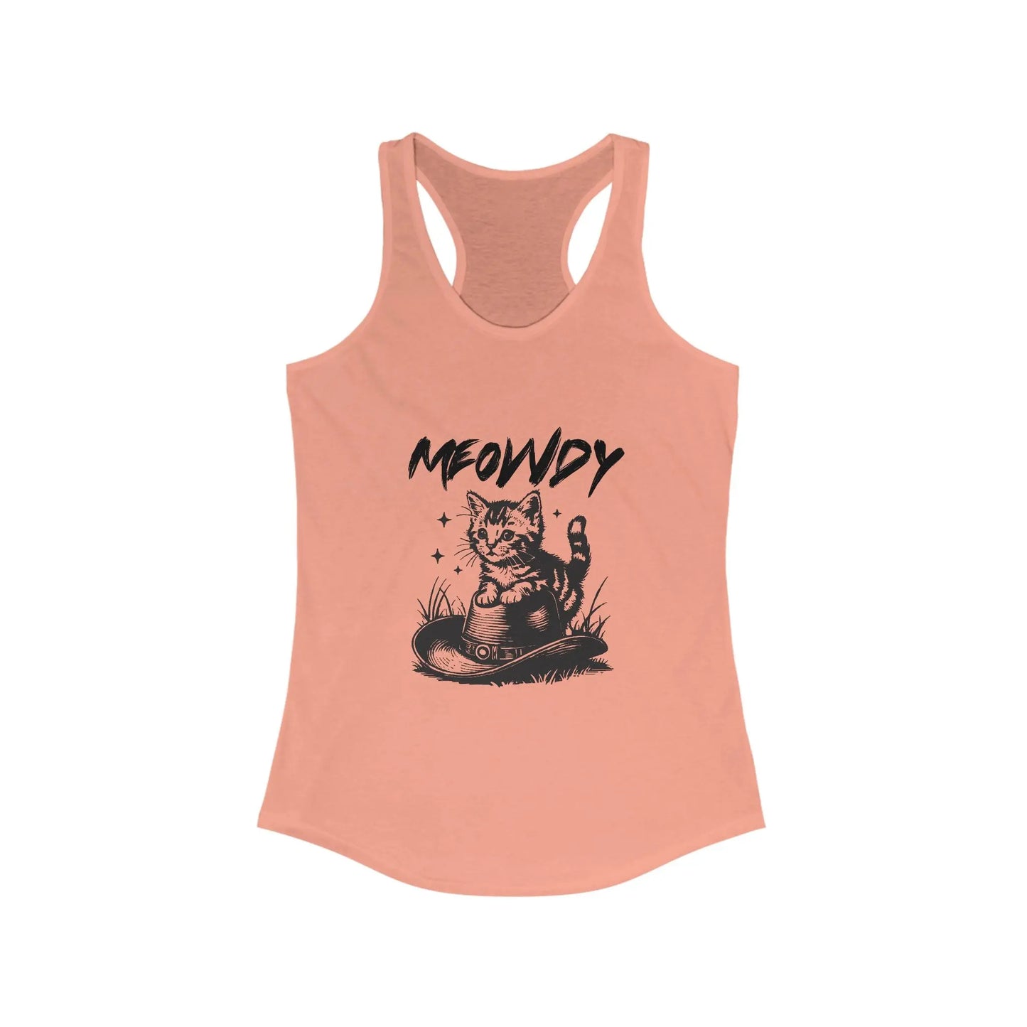 Meowdy Cat Racerback Tank - Women's Cute Pet Lover Summer Top, Casual Wear, Animal Print Shirt, Cat Mom Apparel Printify