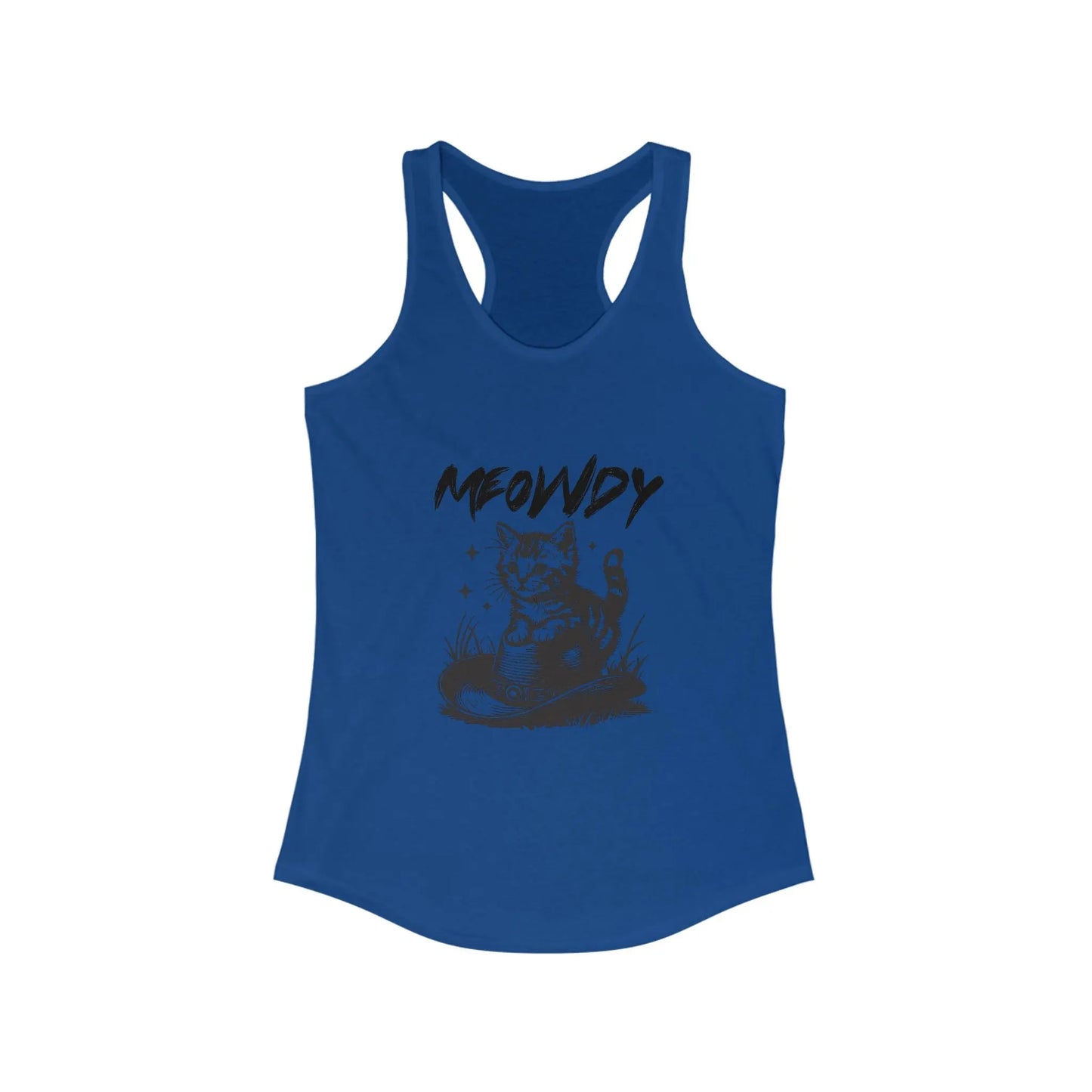 Meowdy Cat Racerback Tank - Women's Cute Pet Lover Summer Top, Casual Wear, Animal Print Shirt, Cat Mom Apparel Printify