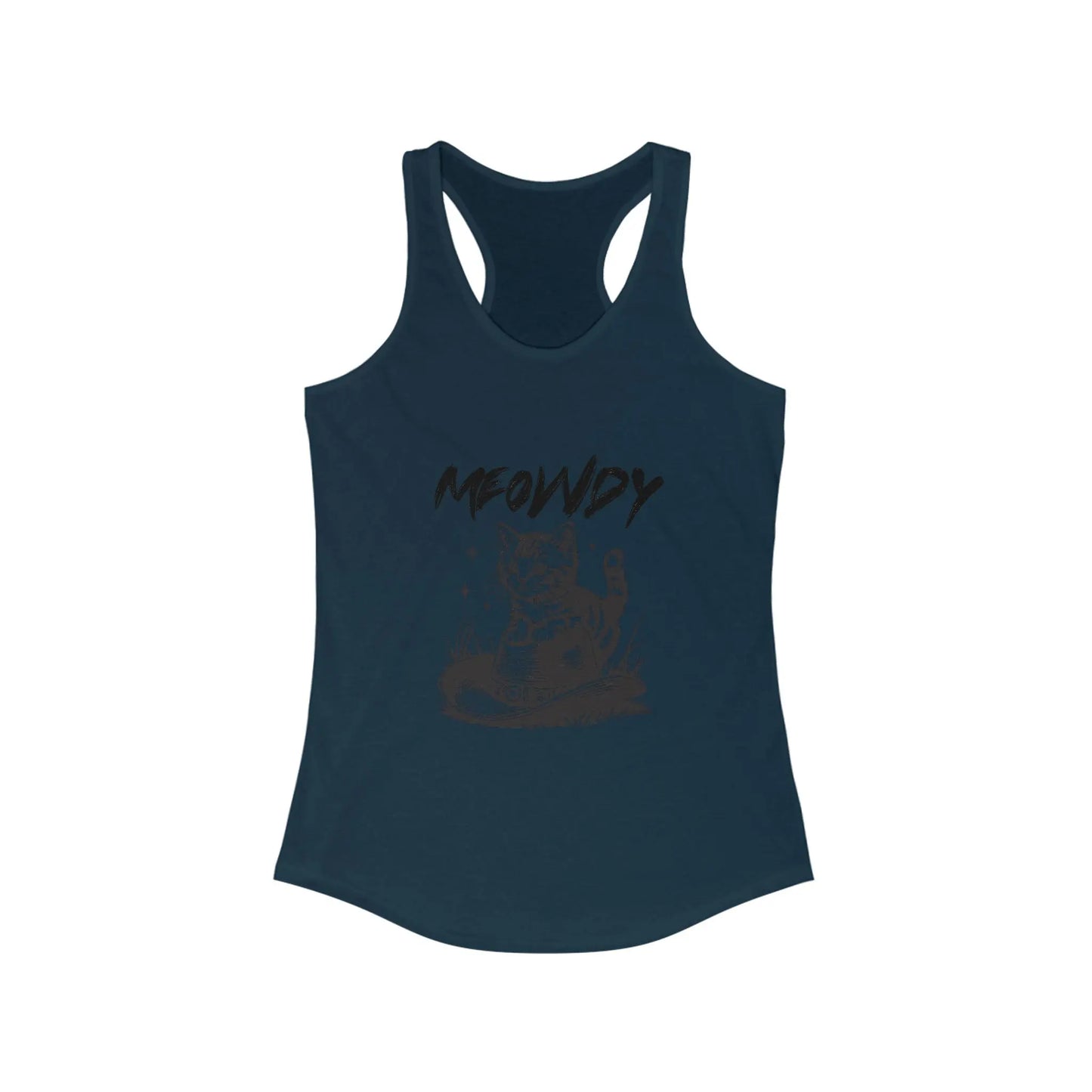 Meowdy Cat Racerback Tank - Women's Cute Pet Lover Summer Top, Casual Wear, Animal Print Shirt, Cat Mom Apparel Printify