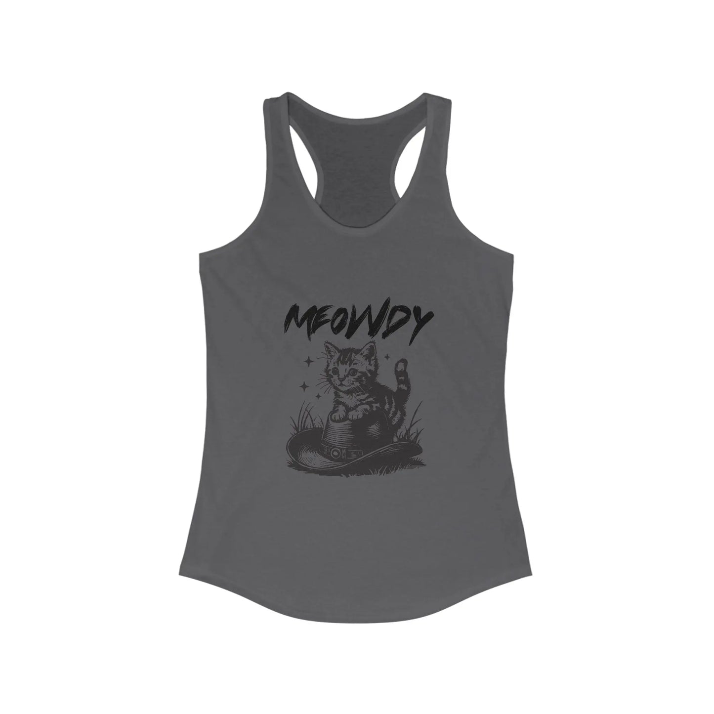 Meowdy Cat Racerback Tank - Women's Cute Pet Lover Summer Top, Casual Wear, Animal Print Shirt, Cat Mom Apparel Printify