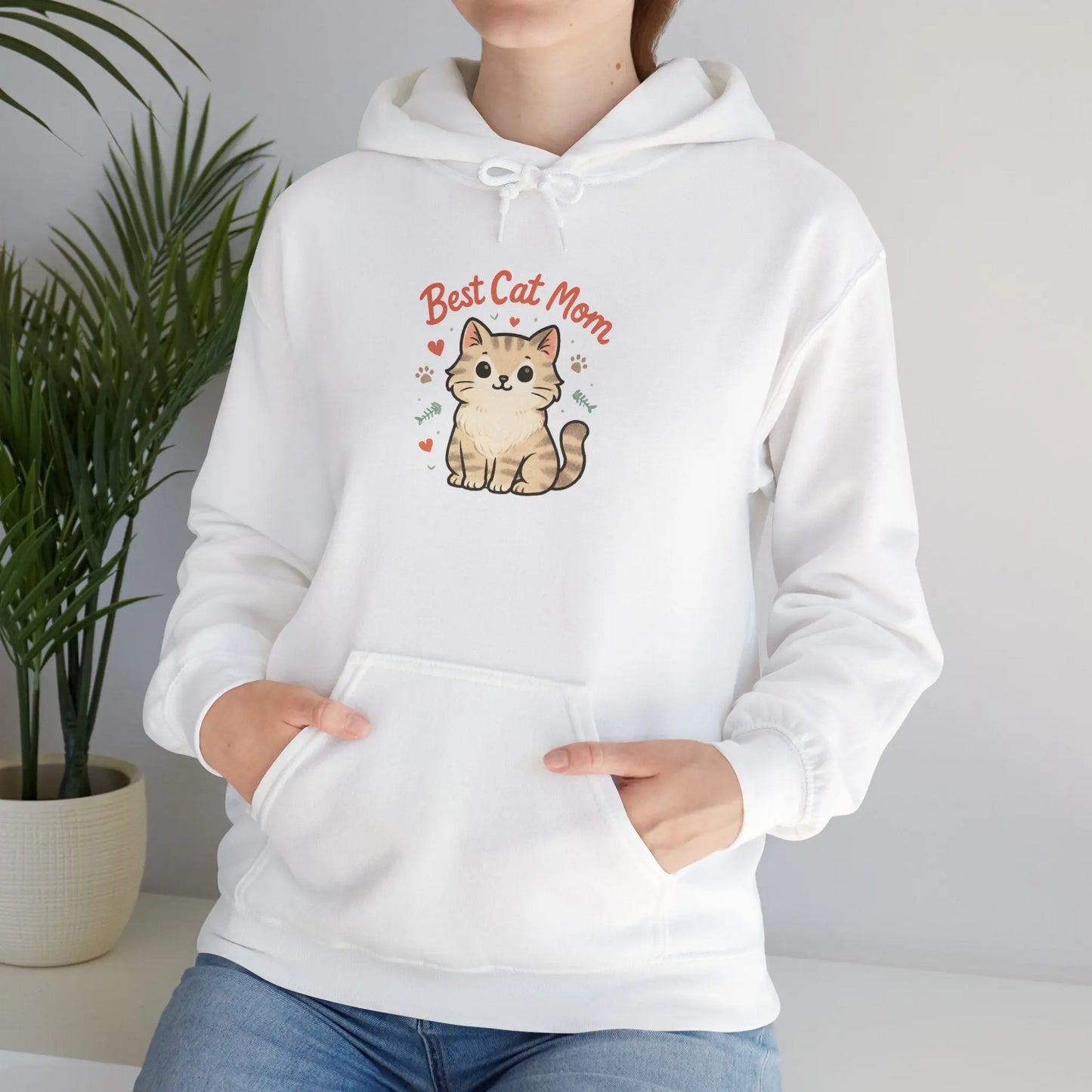 Cute Cat Mom Hoodie, Best Cat Mom Sweatshirt, Gifts for Cat Lovers, Cozy Animal Sweatshirt, Unisex Cat Apparel Printify