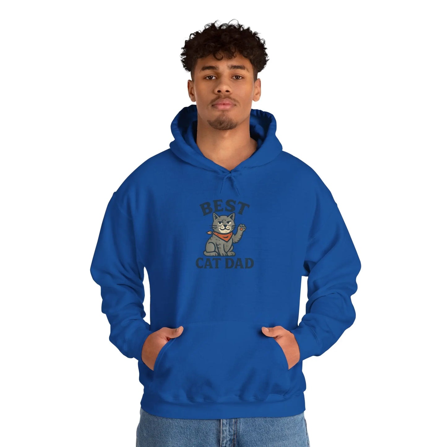 Best Cat Dad Hooded Sweatshirt, Cat Lover Gift, Funny Sweatshirt, Pet Dad Apparel, Cozy Cat Dad Hoodie Printify