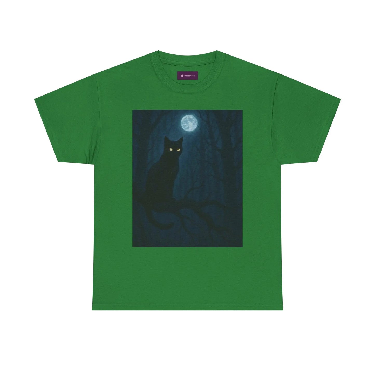 Mystical Cat Tee - Unique Gift for Halloween, Unisex Heavy Cotton Shirt, Cat Lovers, Spooky Style, Night Out, Halloween Shirt