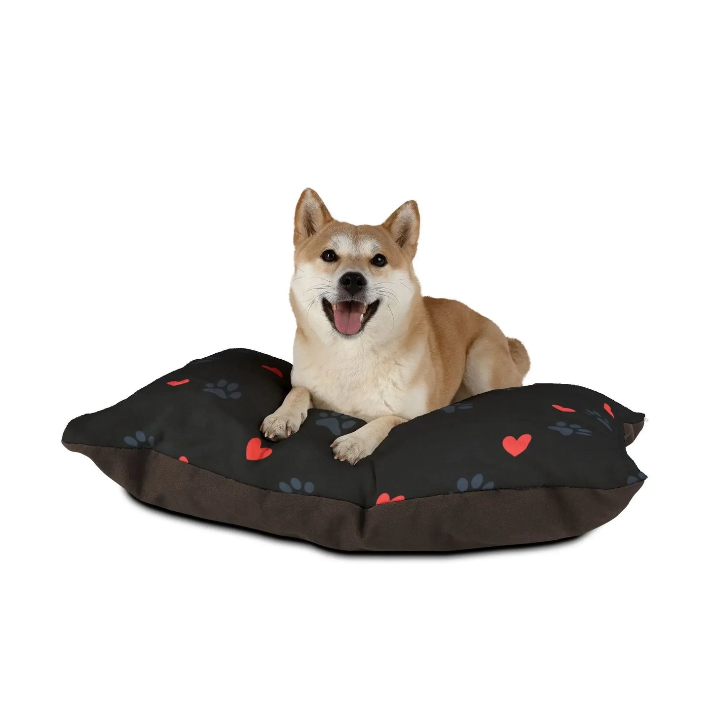 Cute Heart & Paw Print Pet Bed | Cozy Dog & Cat Bed, Pet Lover Gift, Animal Bedding, Soft Fleece Bed, Pet Accessories - FloofChonk