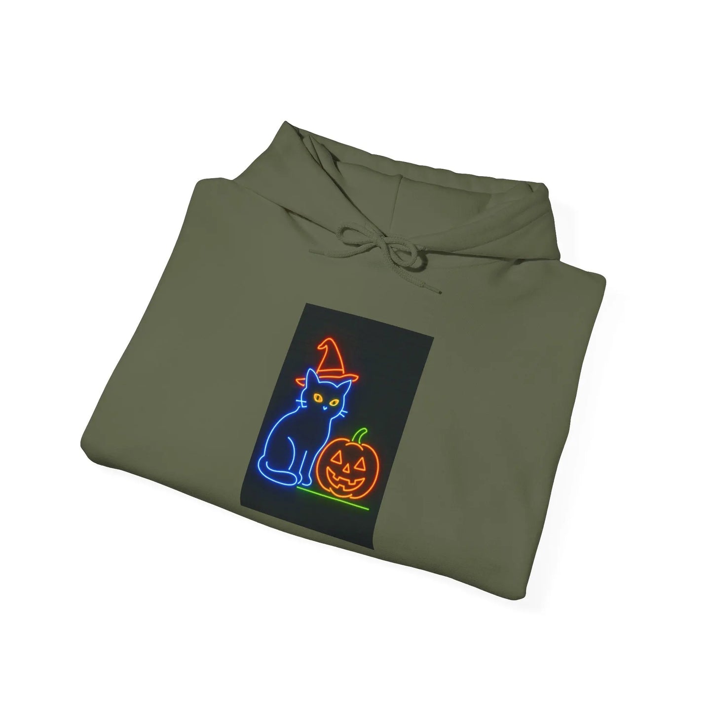 Halloween Cat Hoodie, Cozy Fall Apparel, Spooky Season Outfit, Gift for Cat Lovers, Unisex Sweatshirt, Halloween Sweatshirt, Cat Lover Gift,