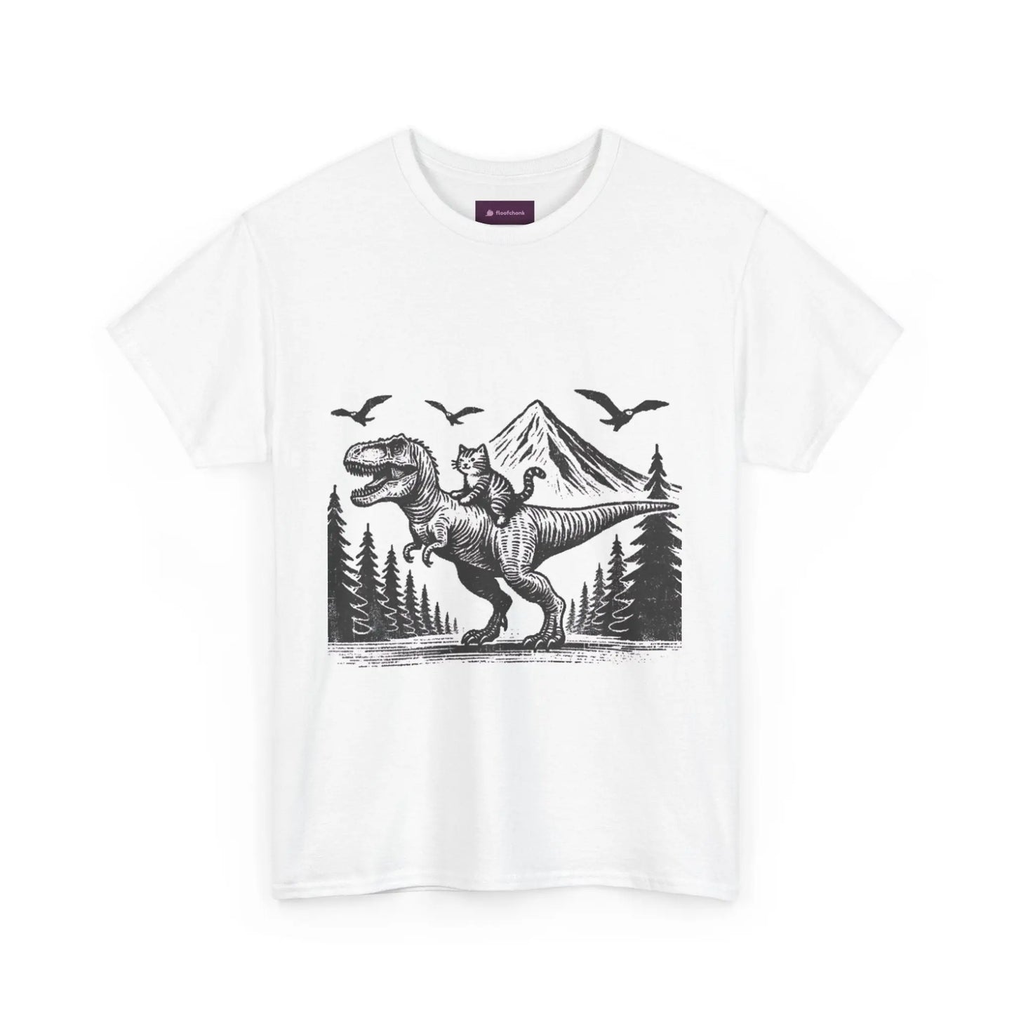Dinosaur Cat Tee Printify