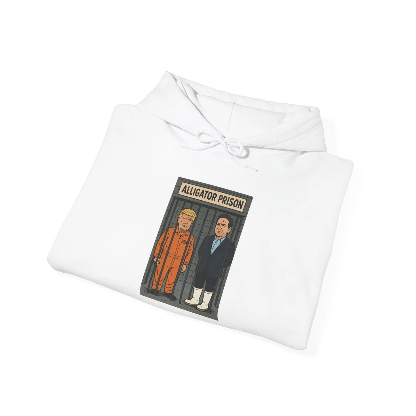 Trump Prison Humor Hoodie - Funny Unisex Sweatshirt, Gift for Friends, Unique Prisoner Design, Cozy Casual Wear, Perfect for Gifting Printify