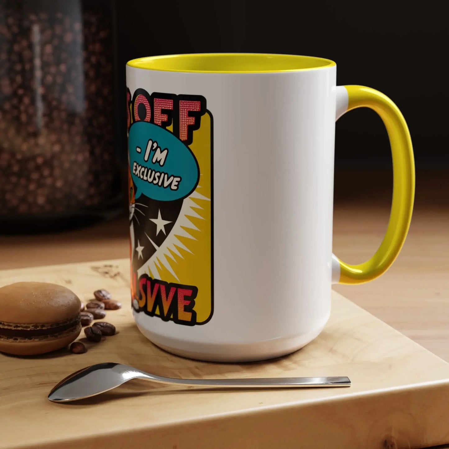Exclusive Cat Coffee Mug - Paws Off Design, Funny Mugs - FloofChonk Exclusive - FloofChonk