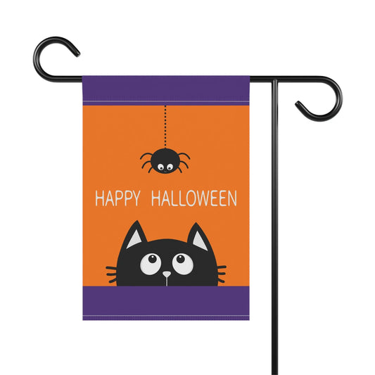 Halloween Garden Banner, Spooky Decor, Cat Flag, Outdoor Halloween Home Decoration, Fall Festive Yard Sign Printify
