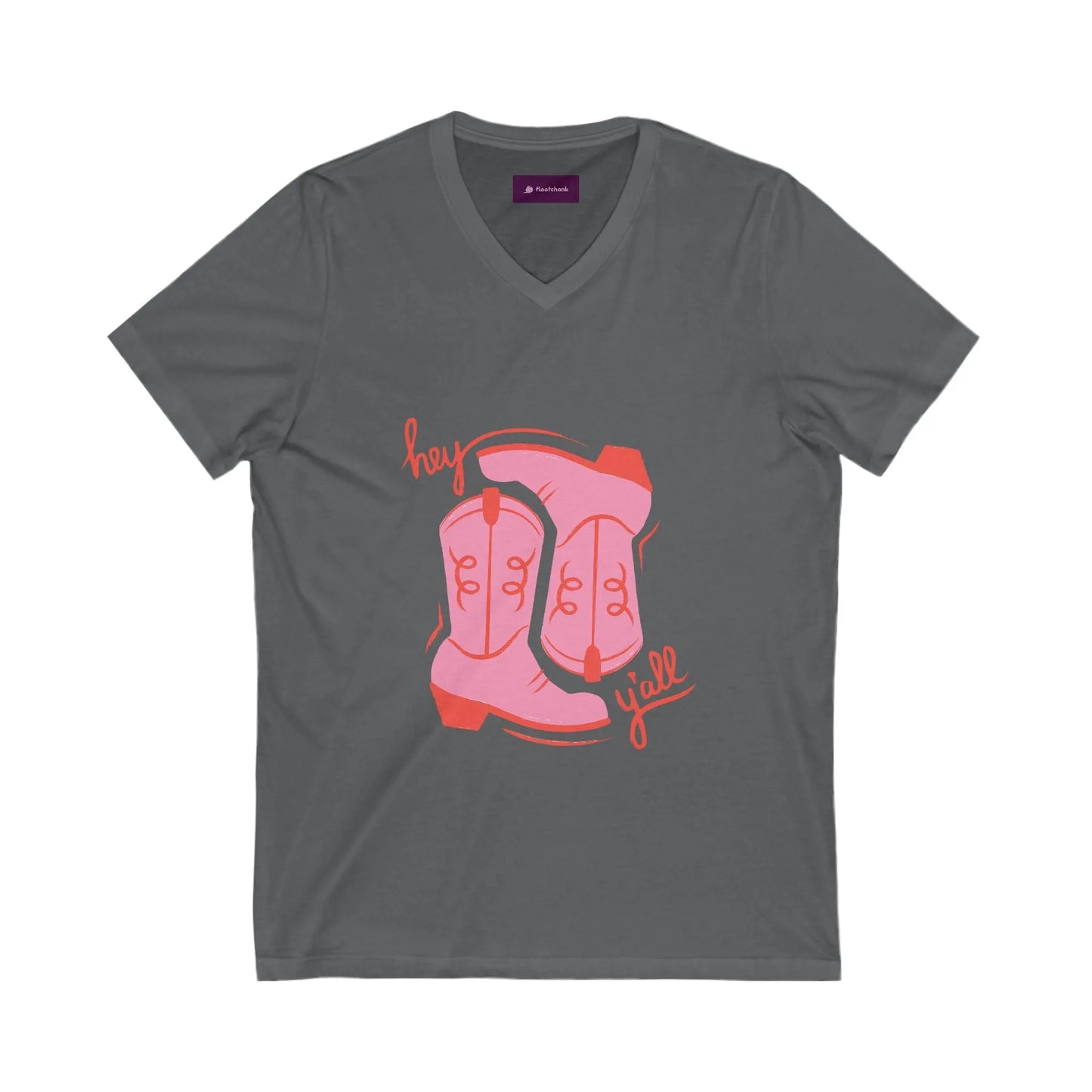 Cowboy Vibes V-Neck Tee, Country Fashion T-Shirt, Southern Style Apparel, Gift for Cowgirl Lovers, Cute Graphic Tee Printify