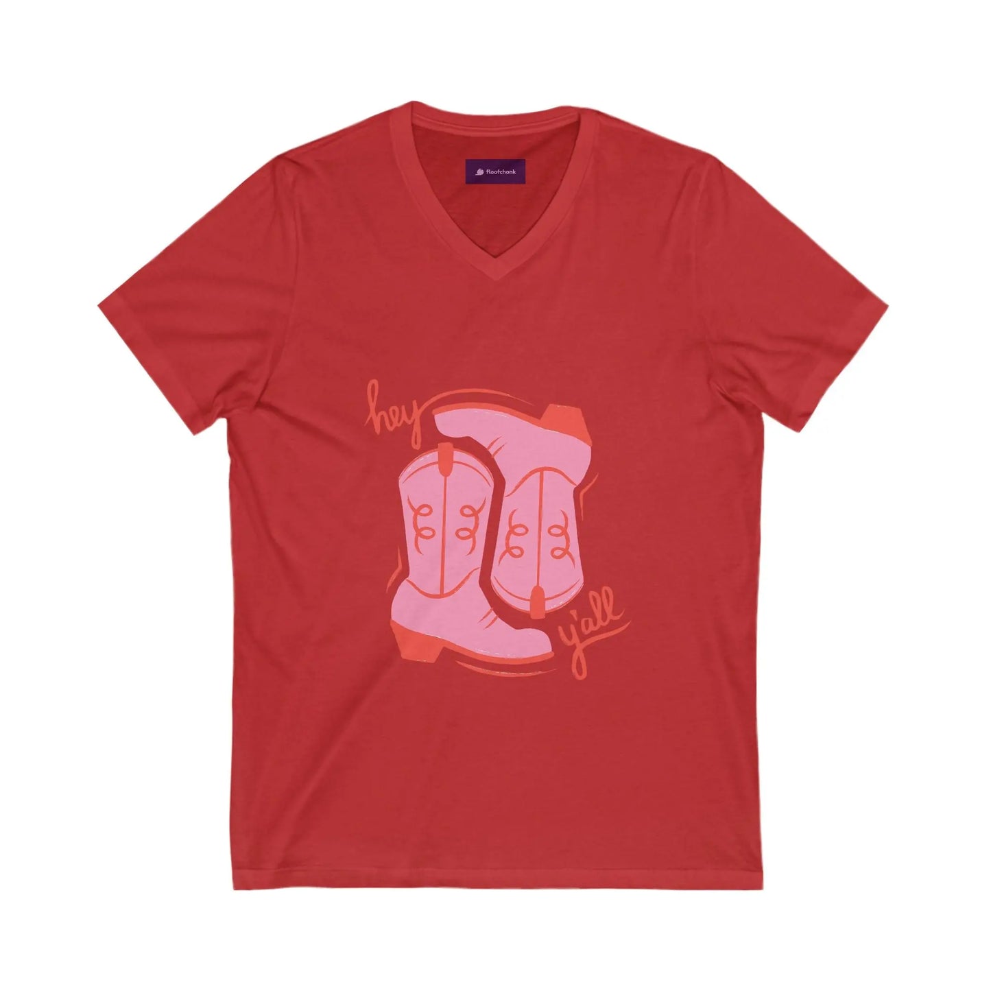 Cowboy Vibes V-Neck Tee, Country Fashion T-Shirt, Southern Style Apparel, Gift for Cowgirl Lovers, Cute Graphic Tee Printify